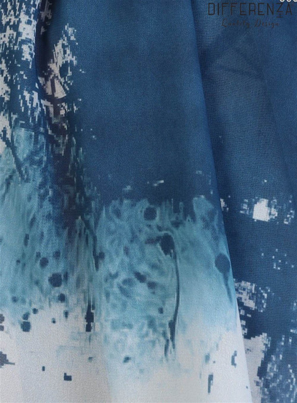 Ring Desenli Şal-Lacivert