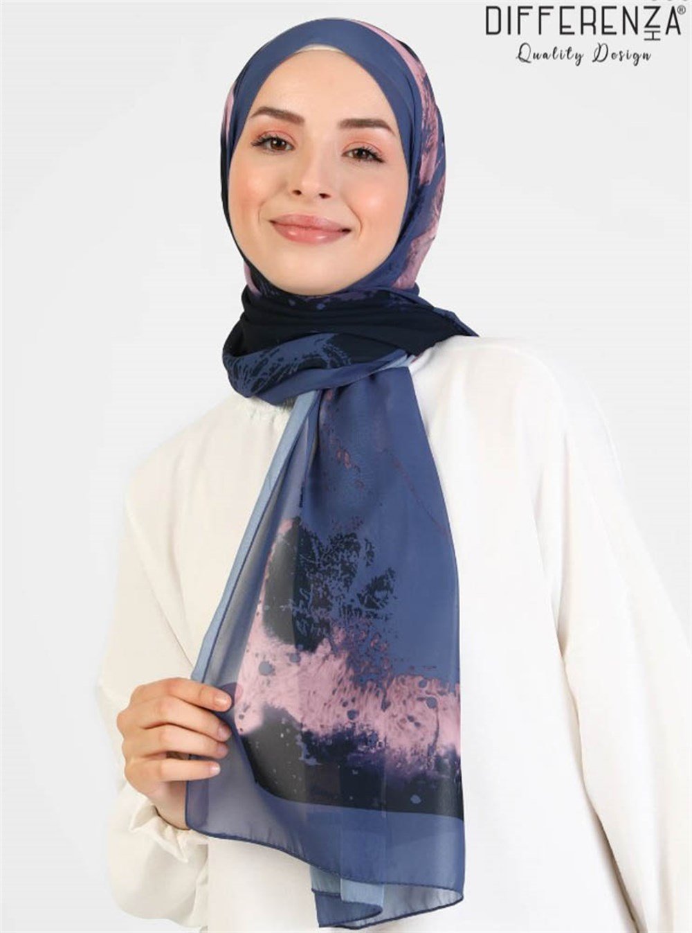 Ring Desenli Şal-Lila