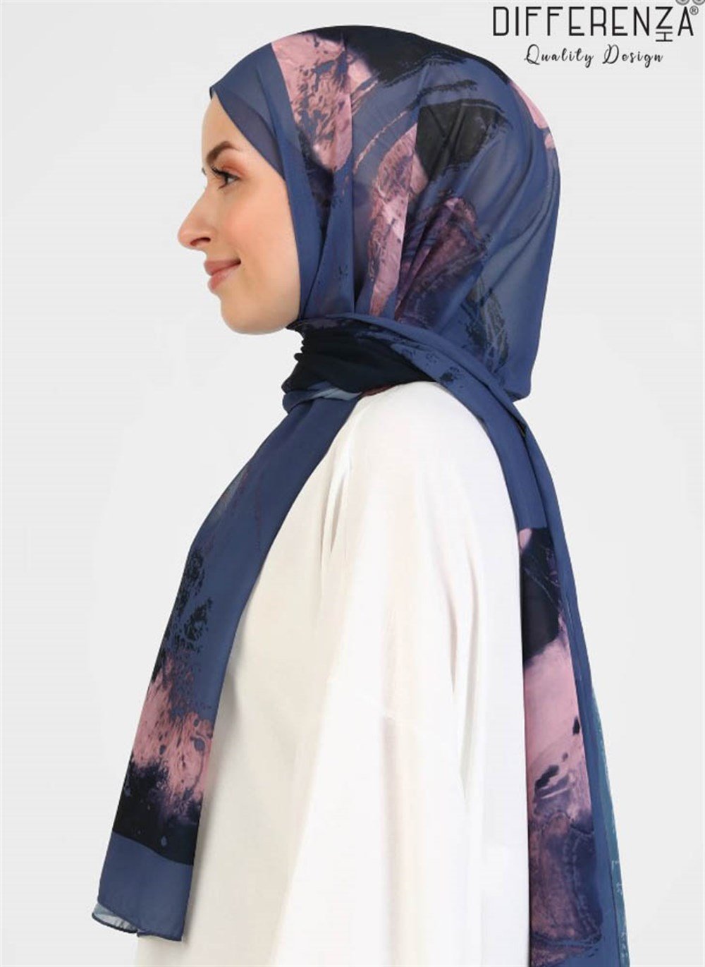 Ring Desenli Şal-Lila