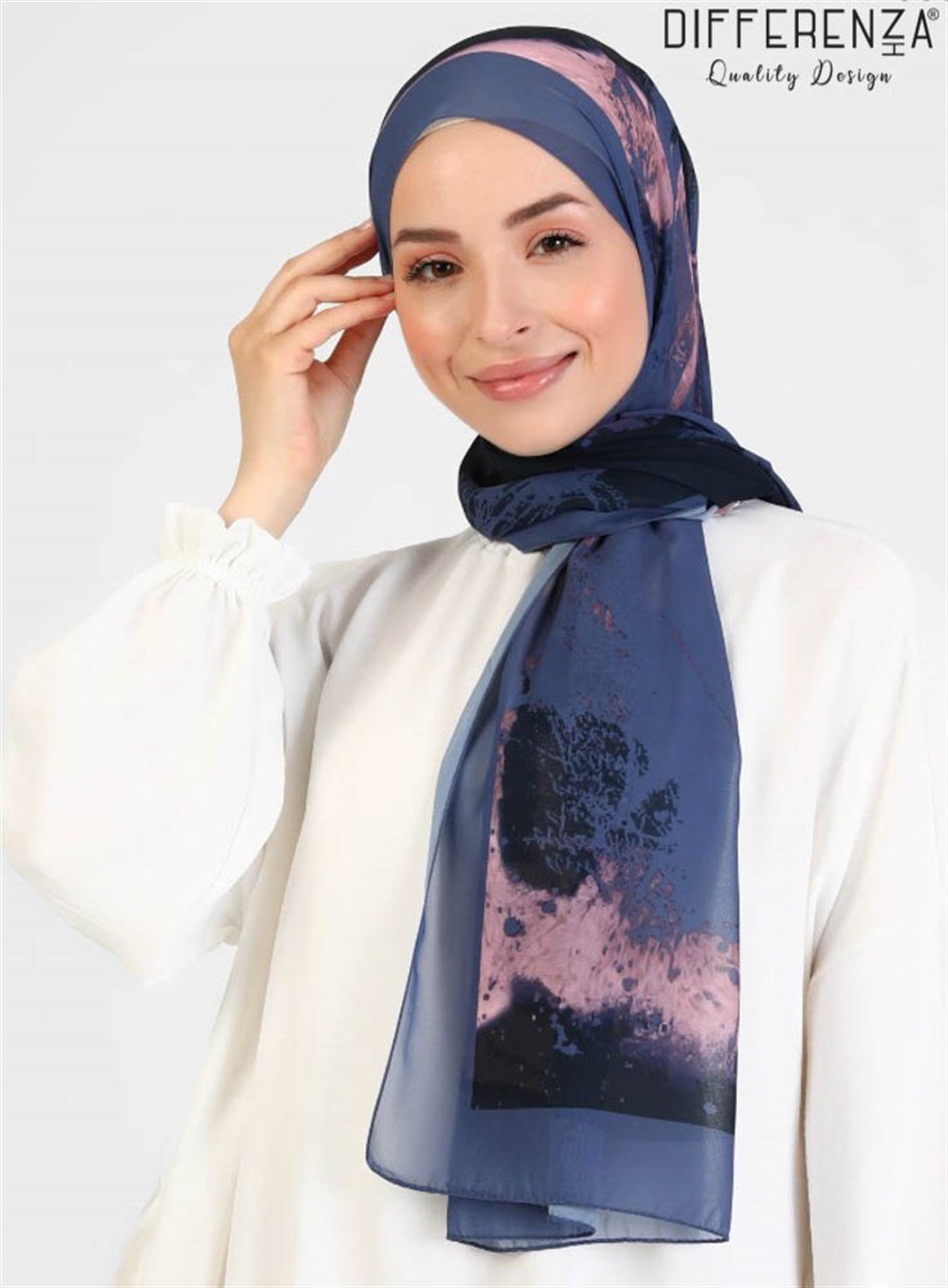 Ring Desenli Şal-Lila