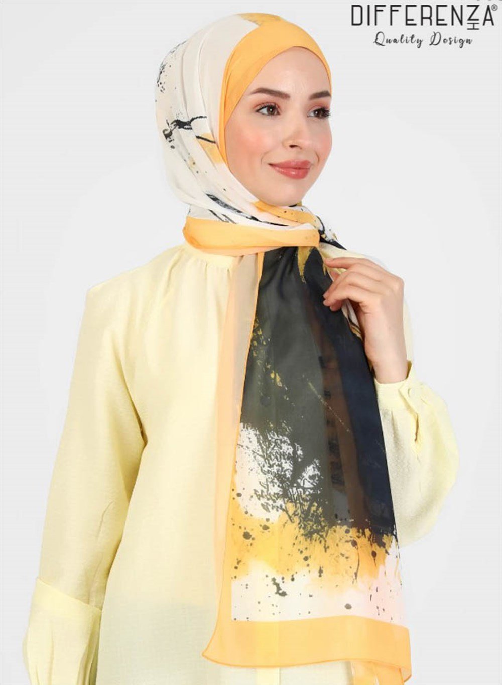 Ring Desenli Şal-Sarı