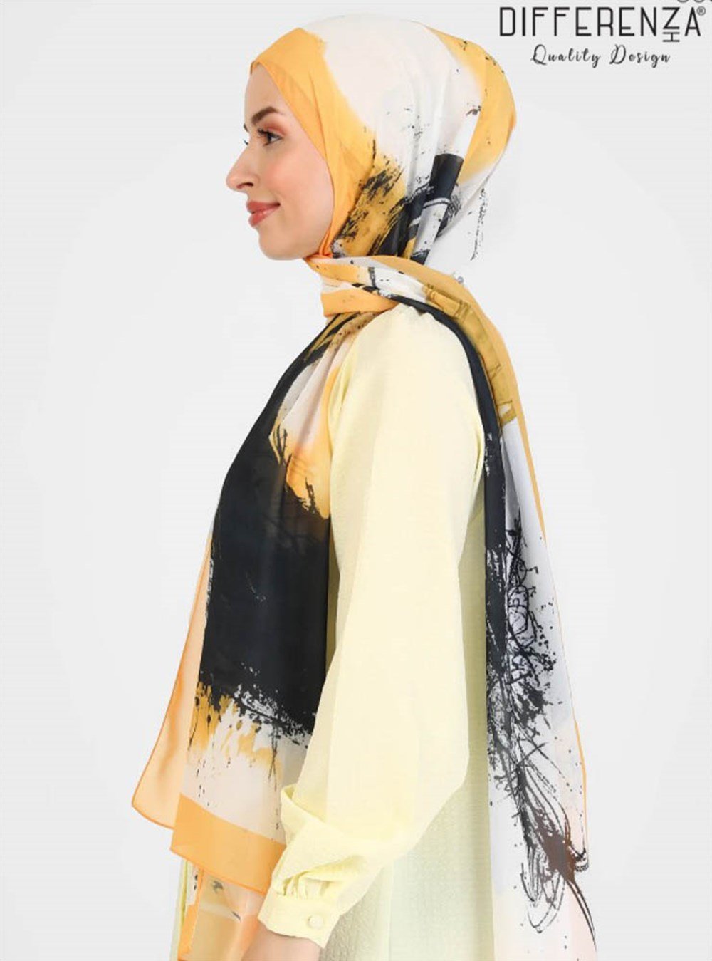 Ring Desenli Şal-Sarı