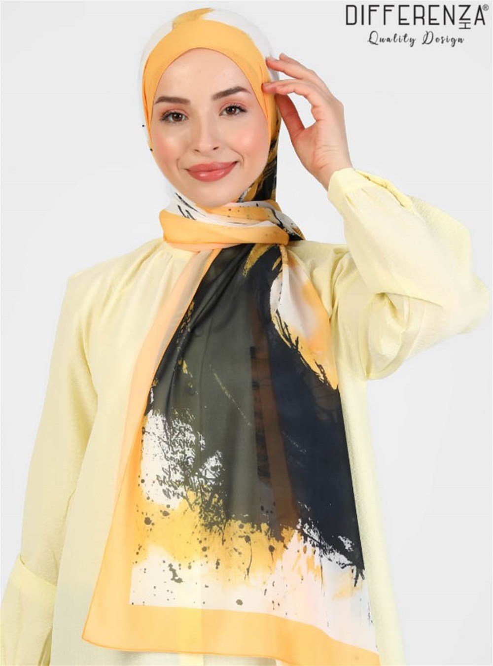 Ring Desenli Şal-Sarı