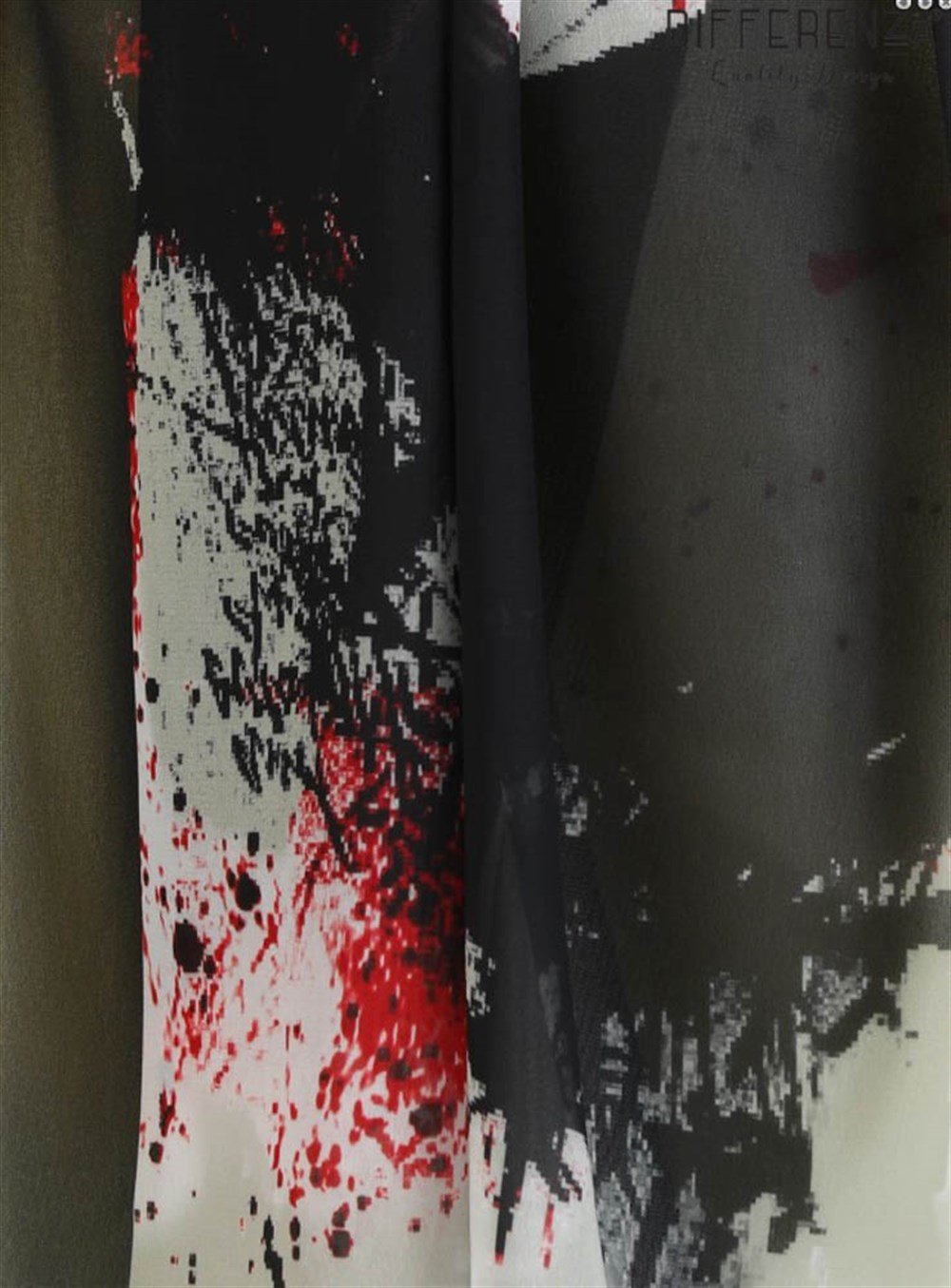 Ring Desenli Şal-Siyah