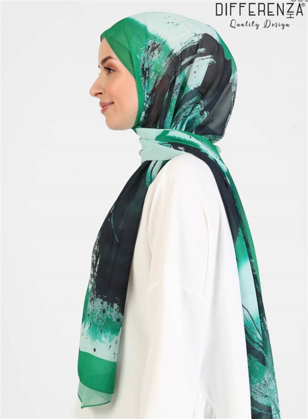 Ring Desenli Şal-Yeşil
