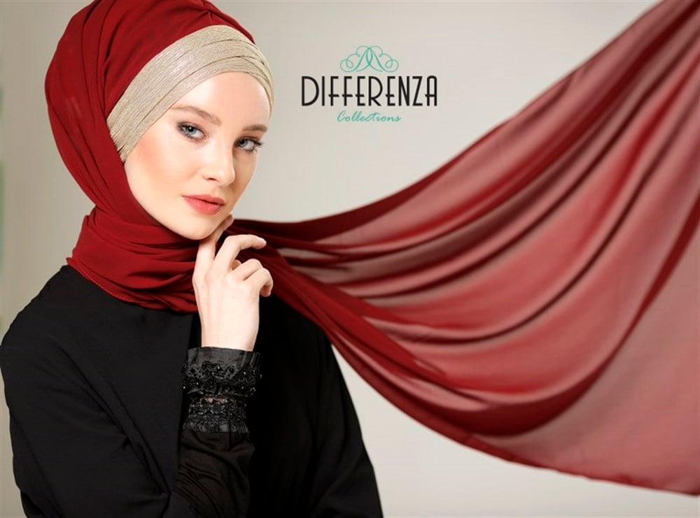 Sim 3 Bantlı Şal-Bordo Gold