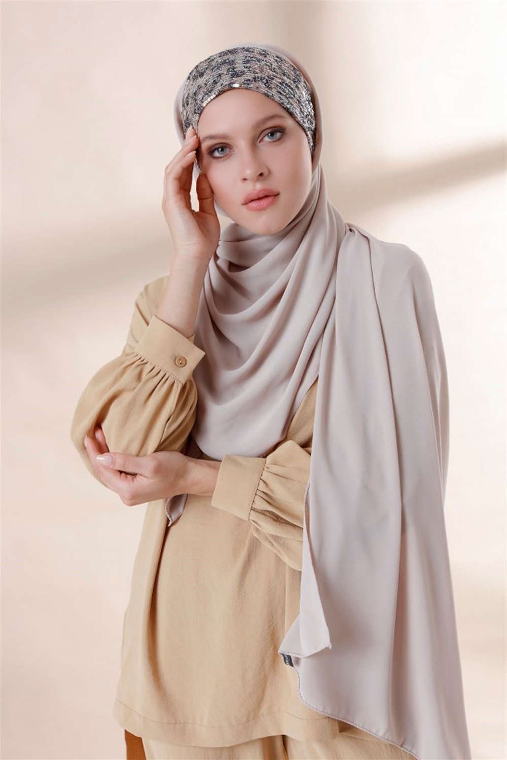 Soft Leopar Pratik Şal-Açık vizon