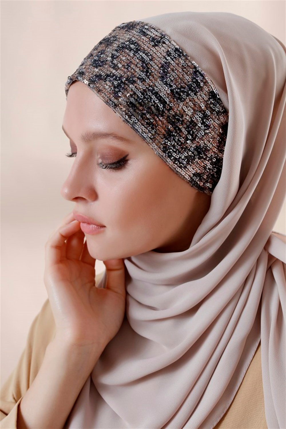 Soft Leopar Pratik Şal-Açık vizon