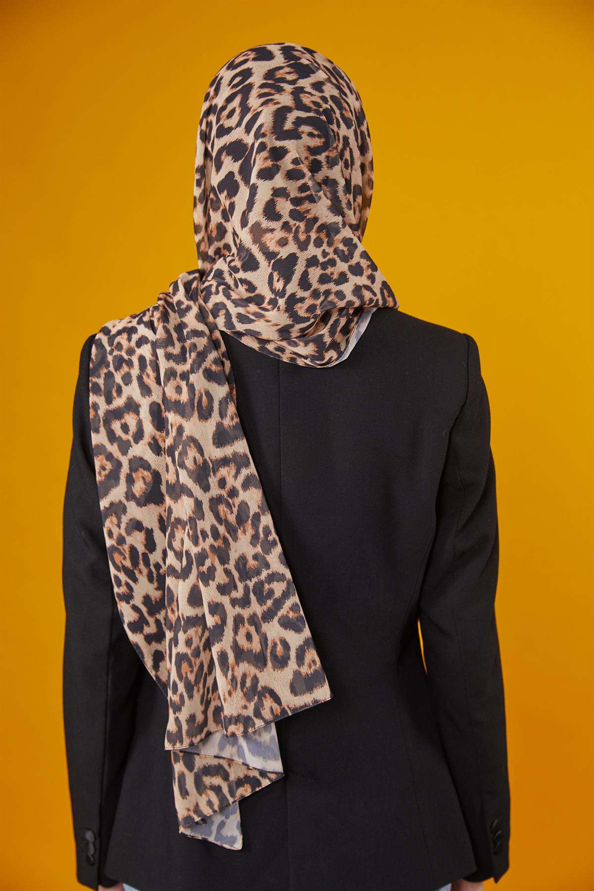 Tiger Desenli Şal Gold