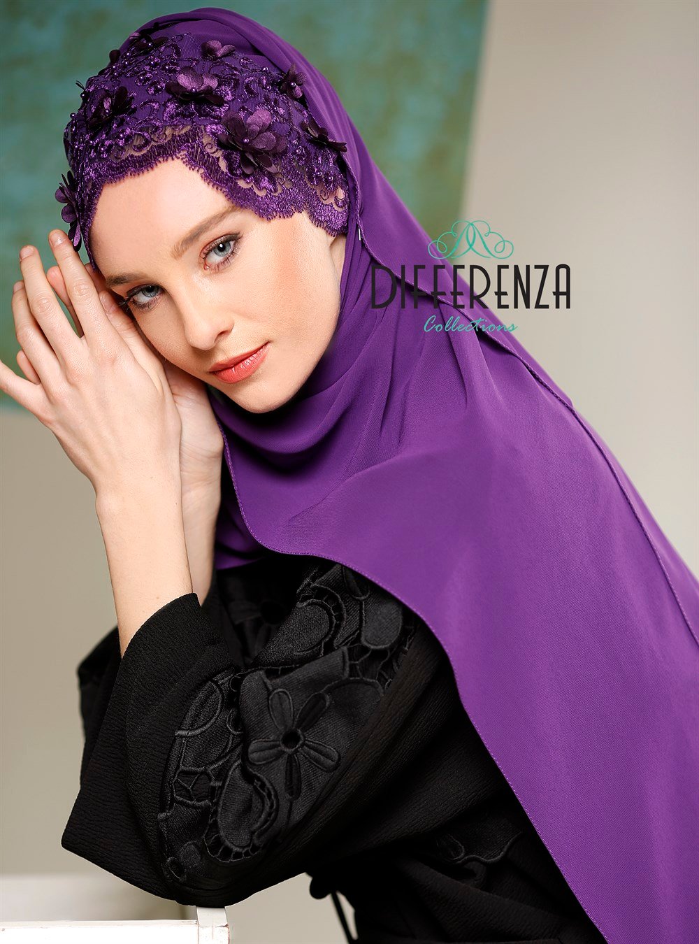 Üç Boyutlu Şal - Mor