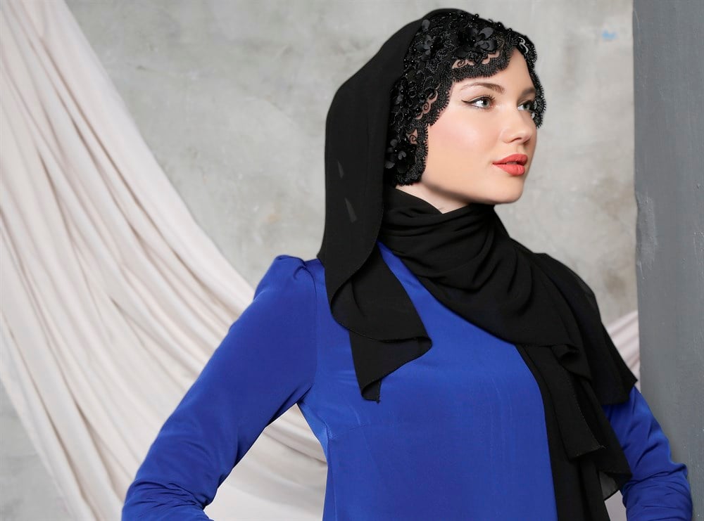 Üç Boyutlu Şal - Siyah