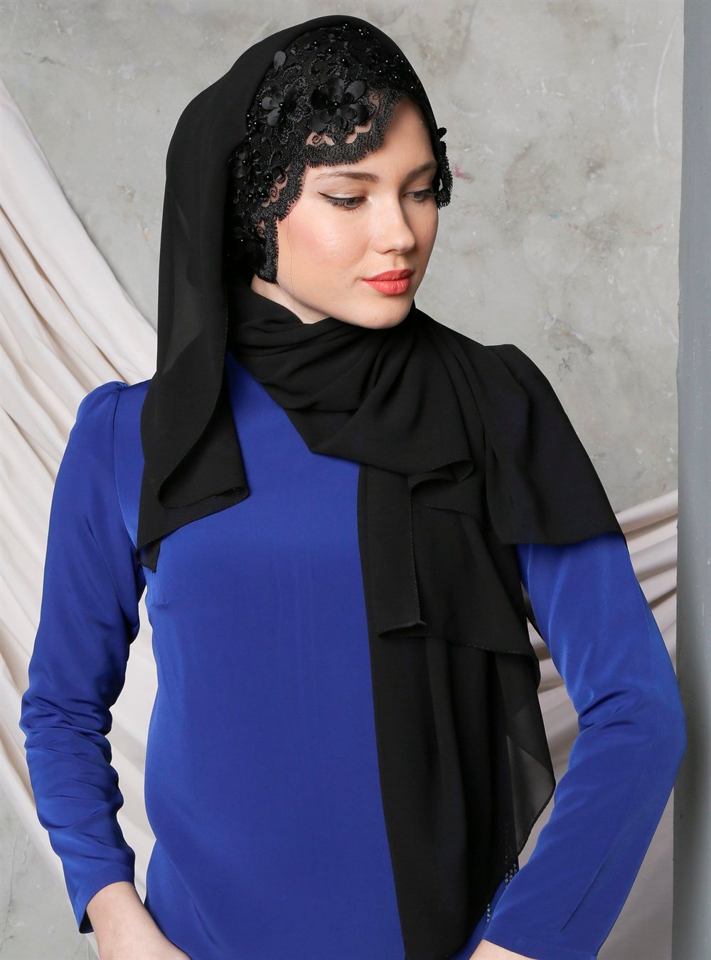 Üç Boyutlu Şal - Siyah
