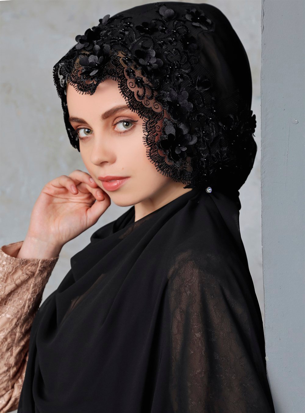 Üç Boyutlu Şal - Siyah