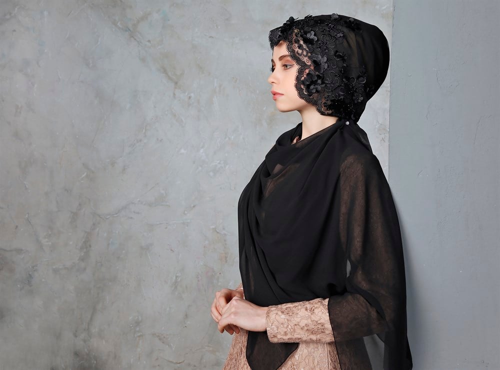 Üç Boyutlu Şal - Siyah