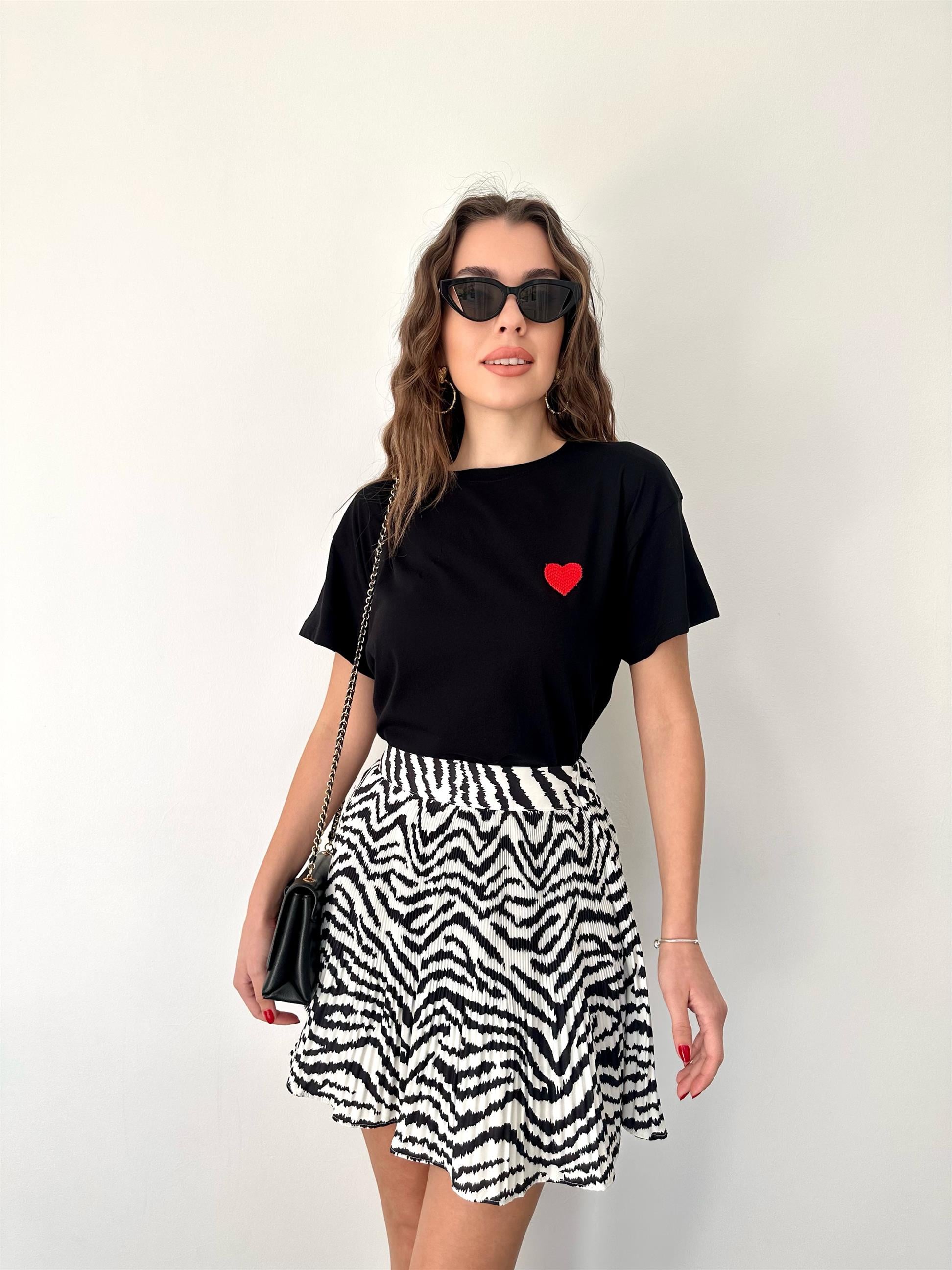   Zebra Desen Etek Siyah-Etek