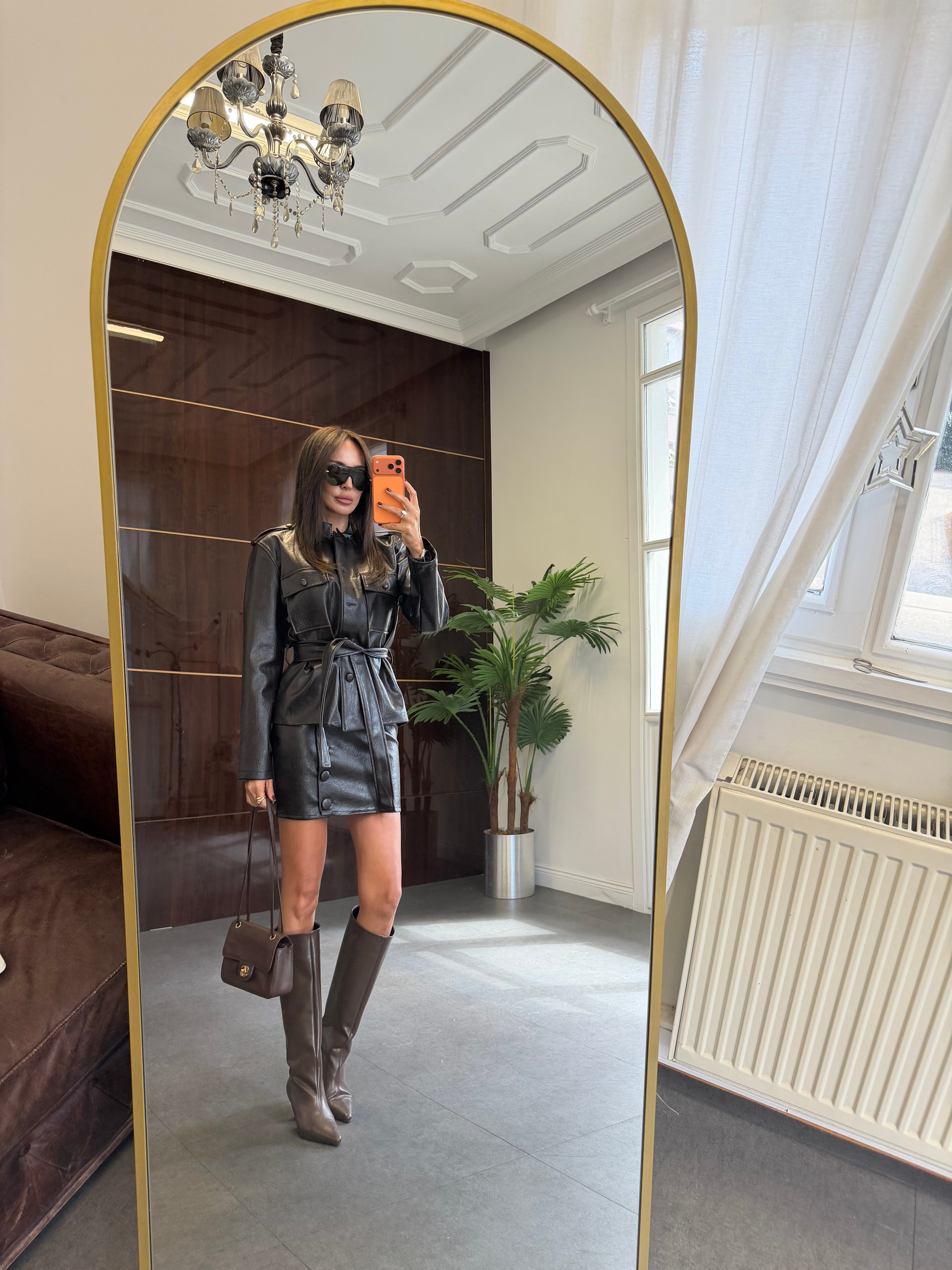 Acı Kahve Milano Astarlı Deri Ceket