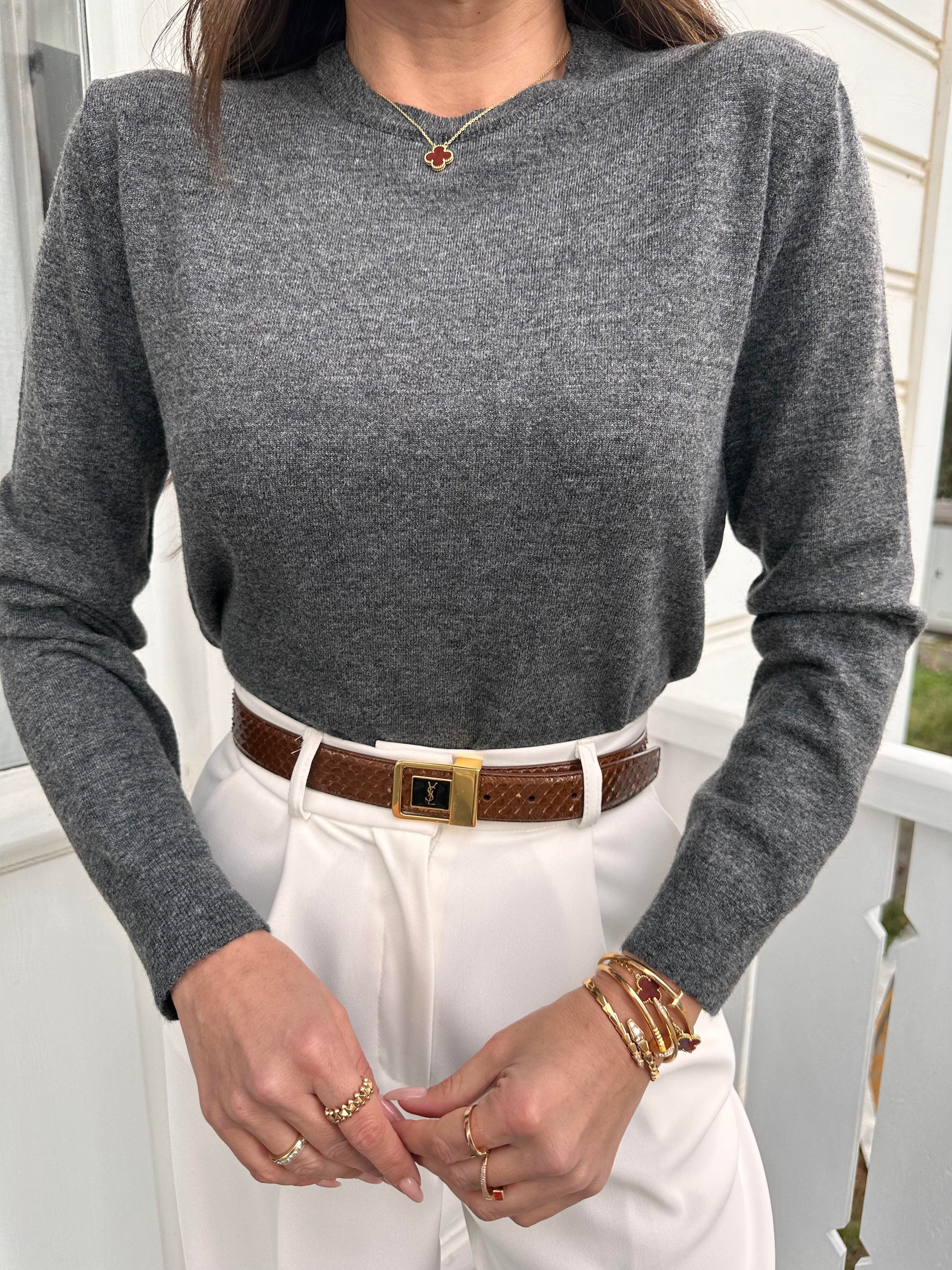 Antrasit Bisiklet Yaka Basic Triko