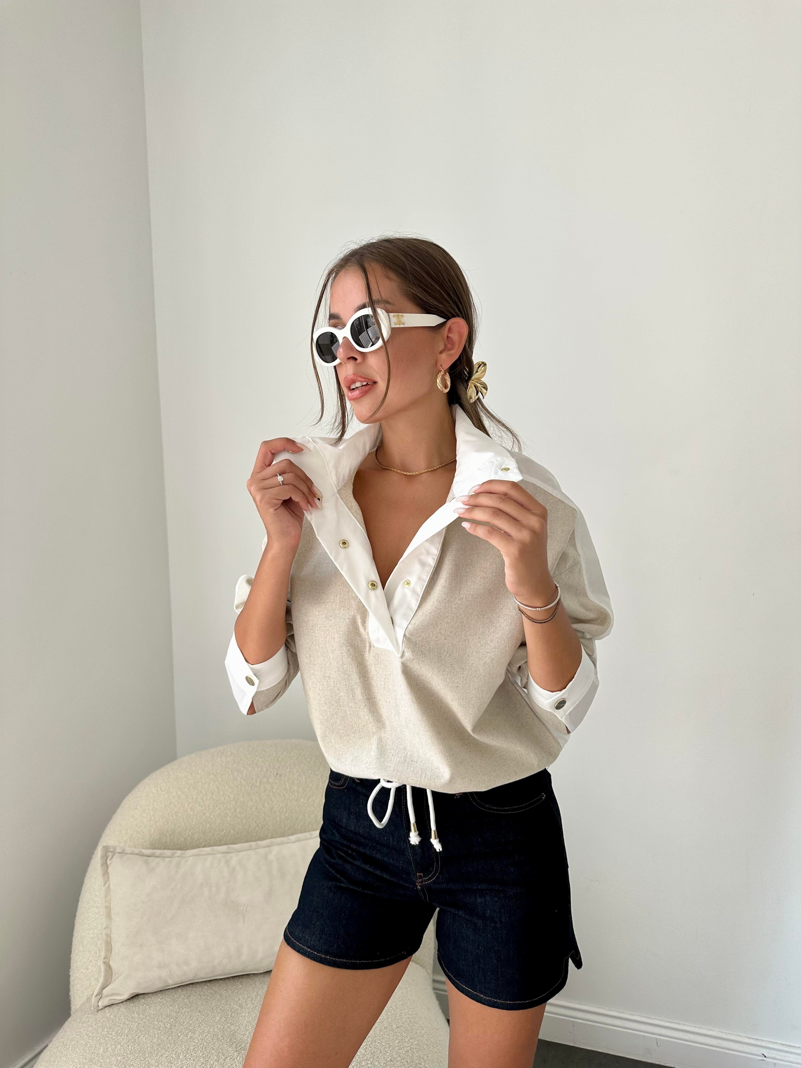 Bej-Beyaz Sweatshirt