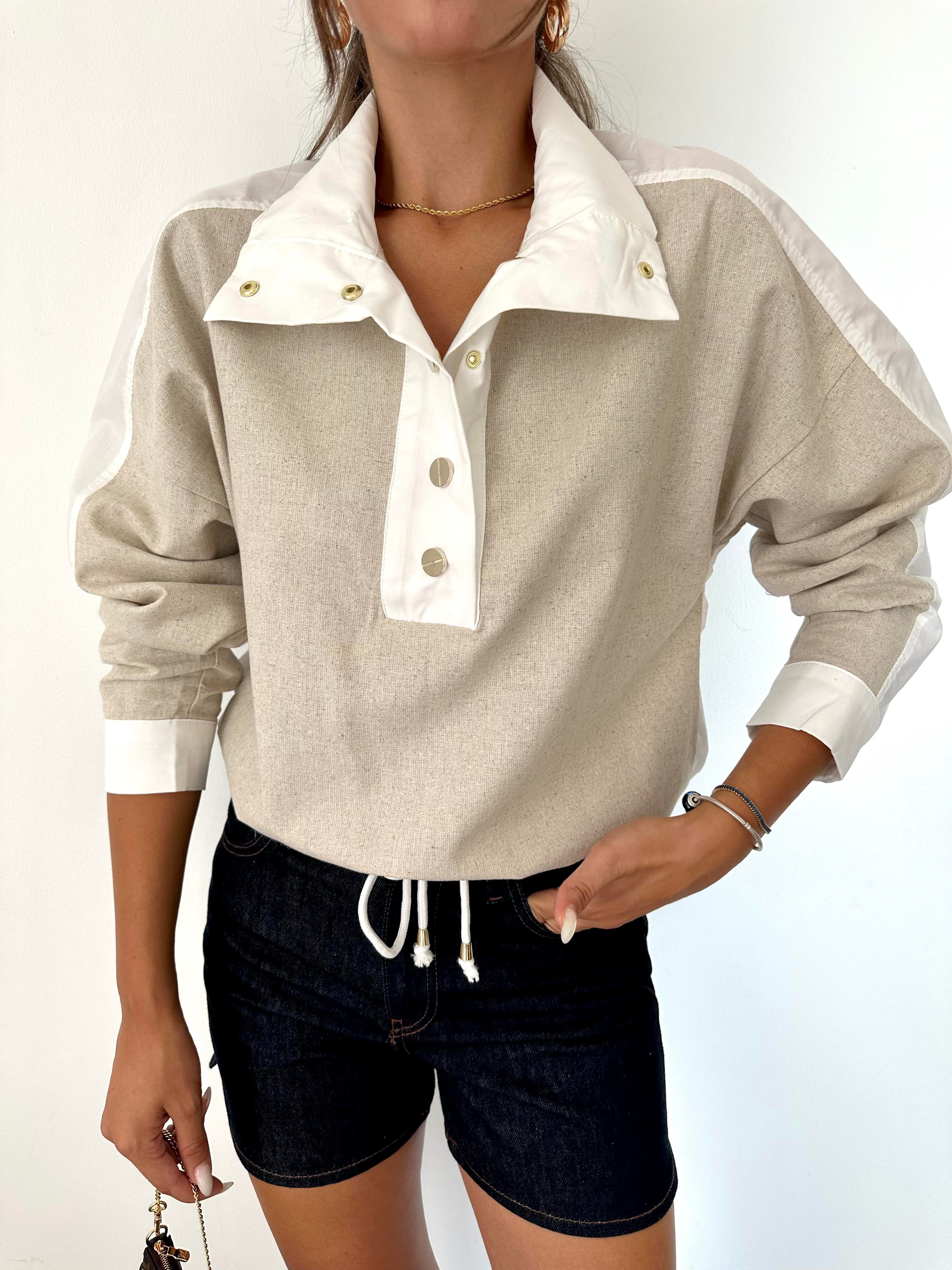 Bej-Beyaz Sweatshirt