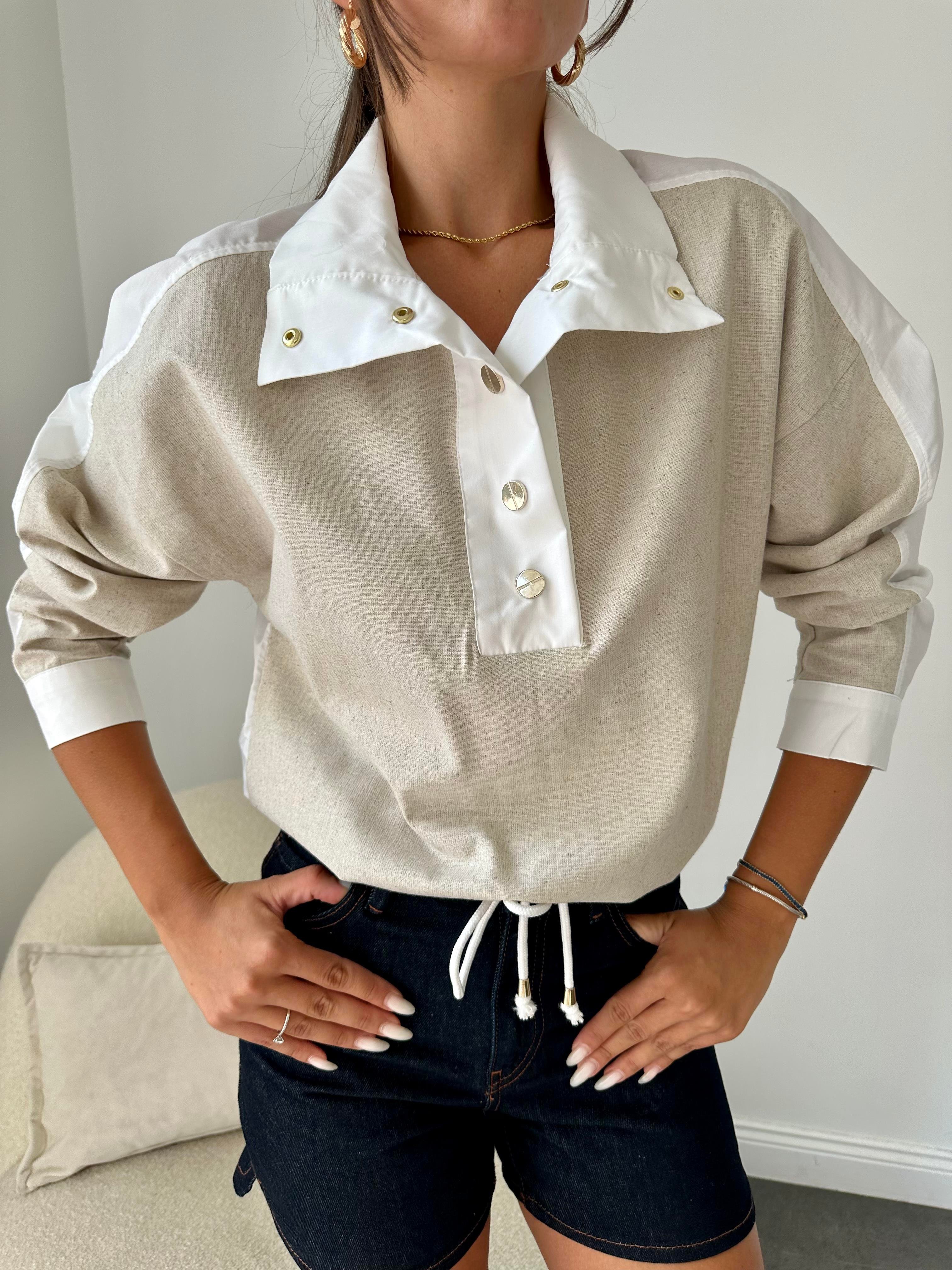 Bej-Beyaz Sweatshirt