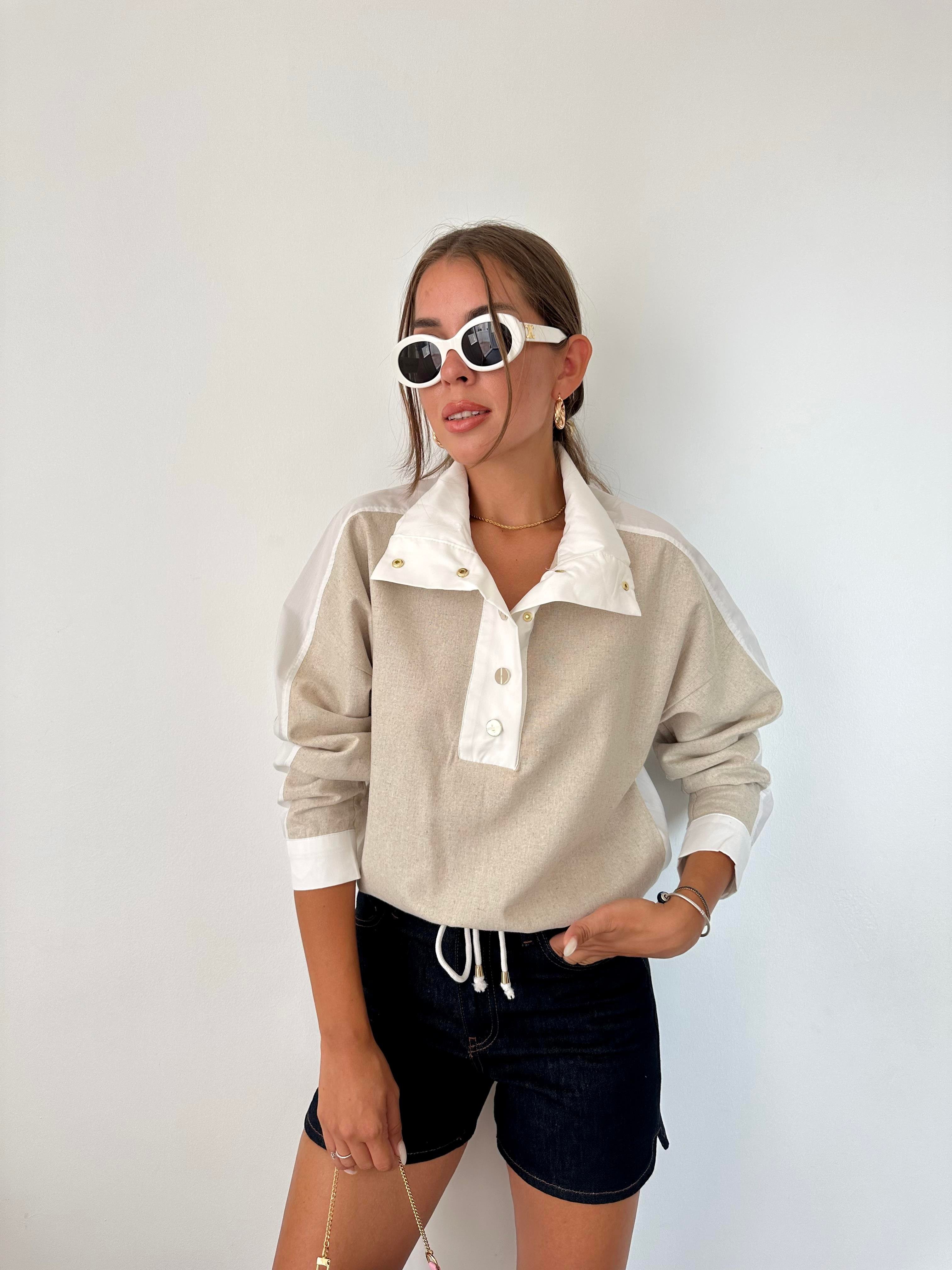 Bej-Beyaz Sweatshirt