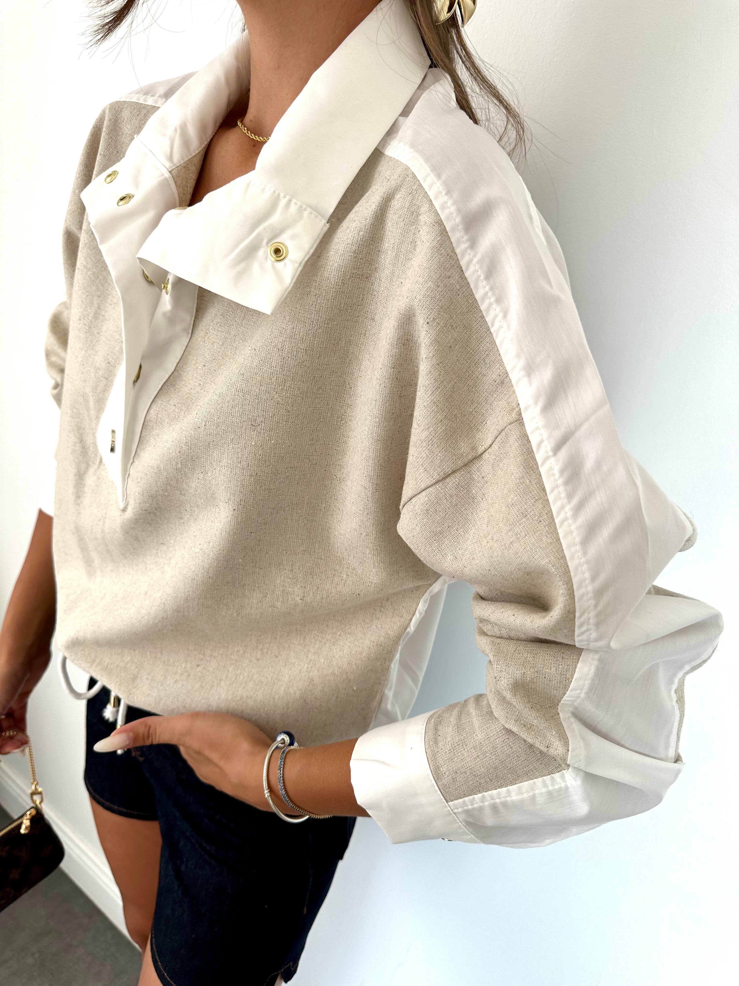 Bej-Beyaz Sweatshirt