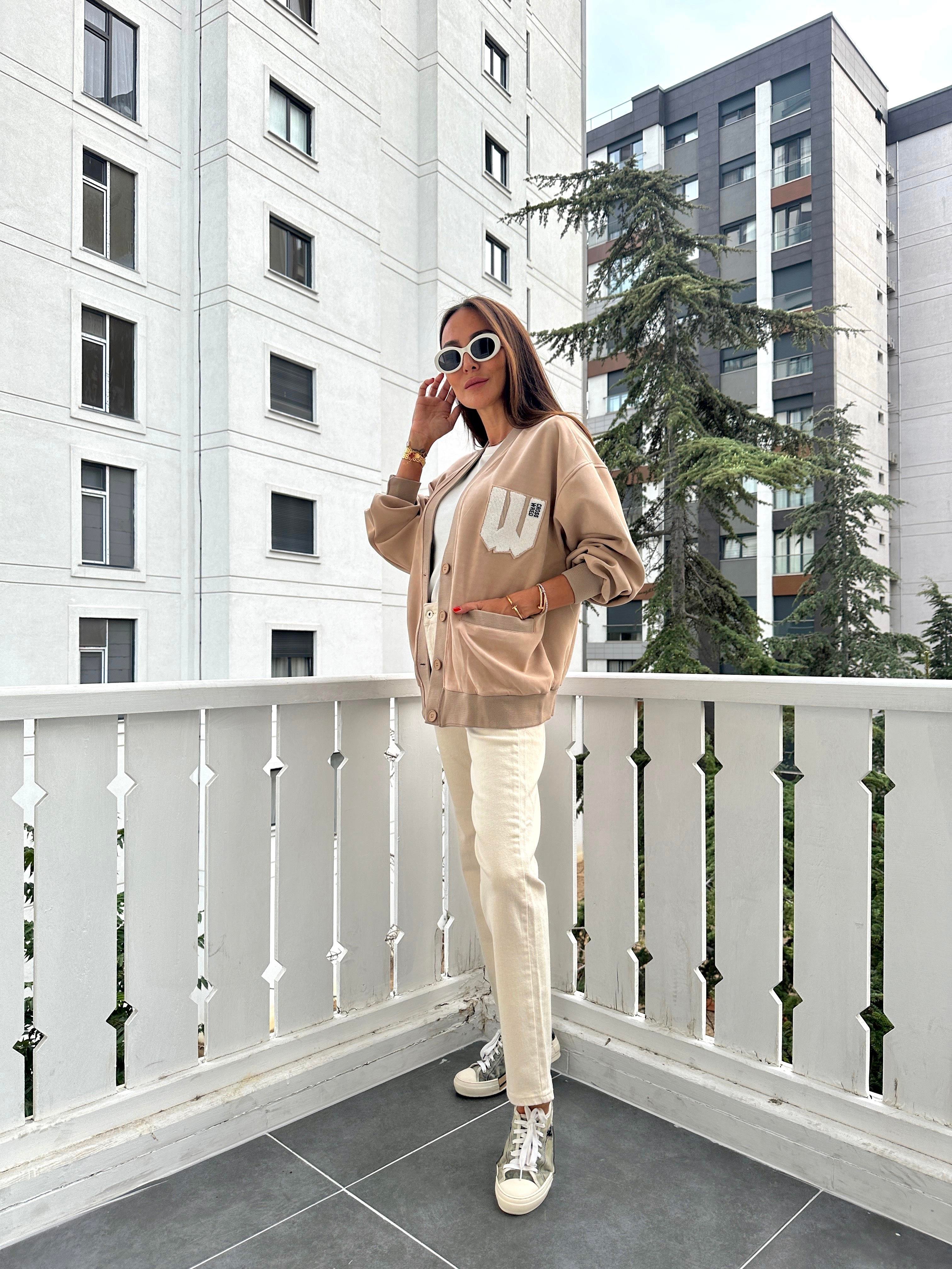 Bej Cepli Arma Hırka