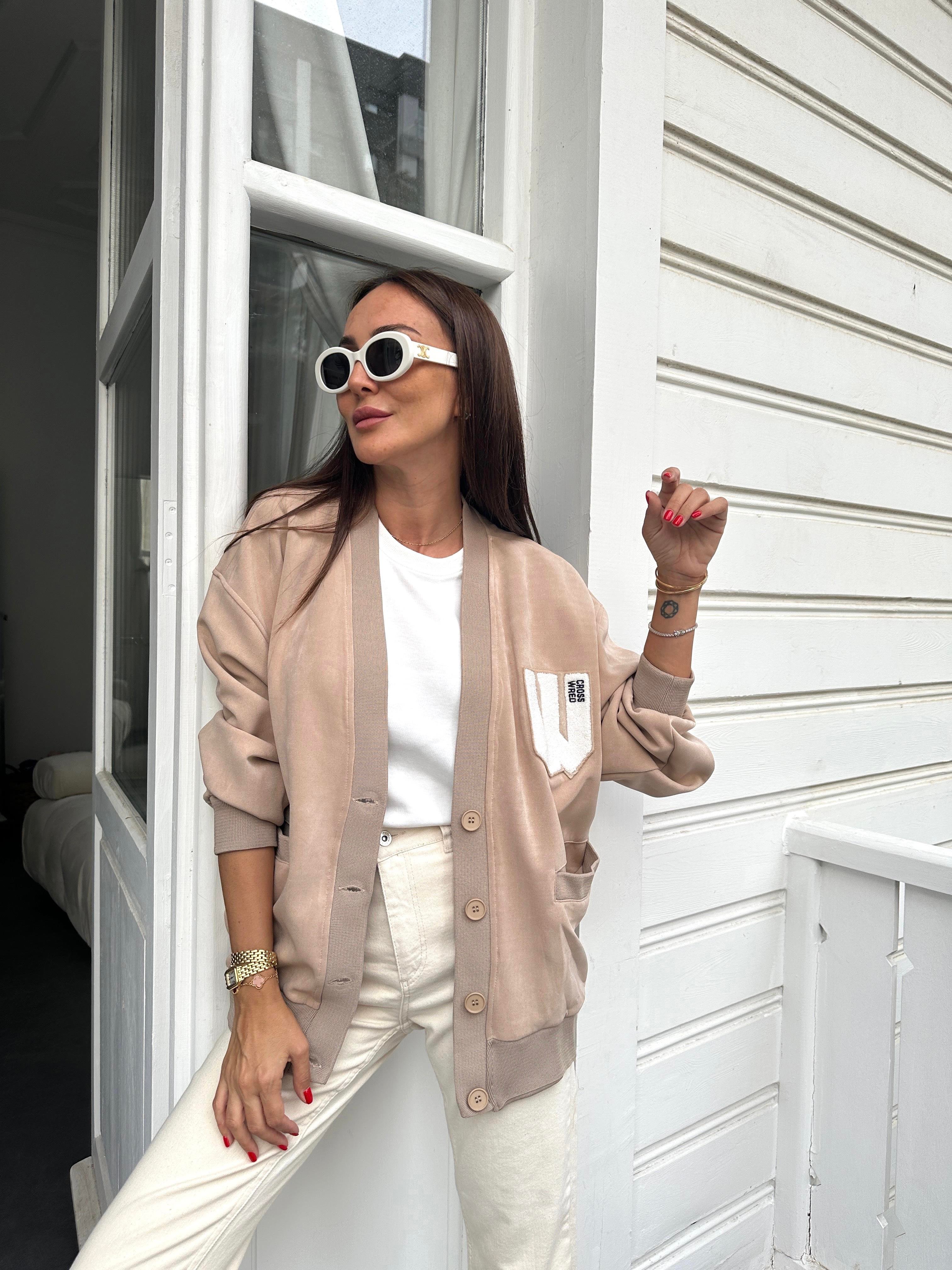 Bej Cepli Arma Hırka