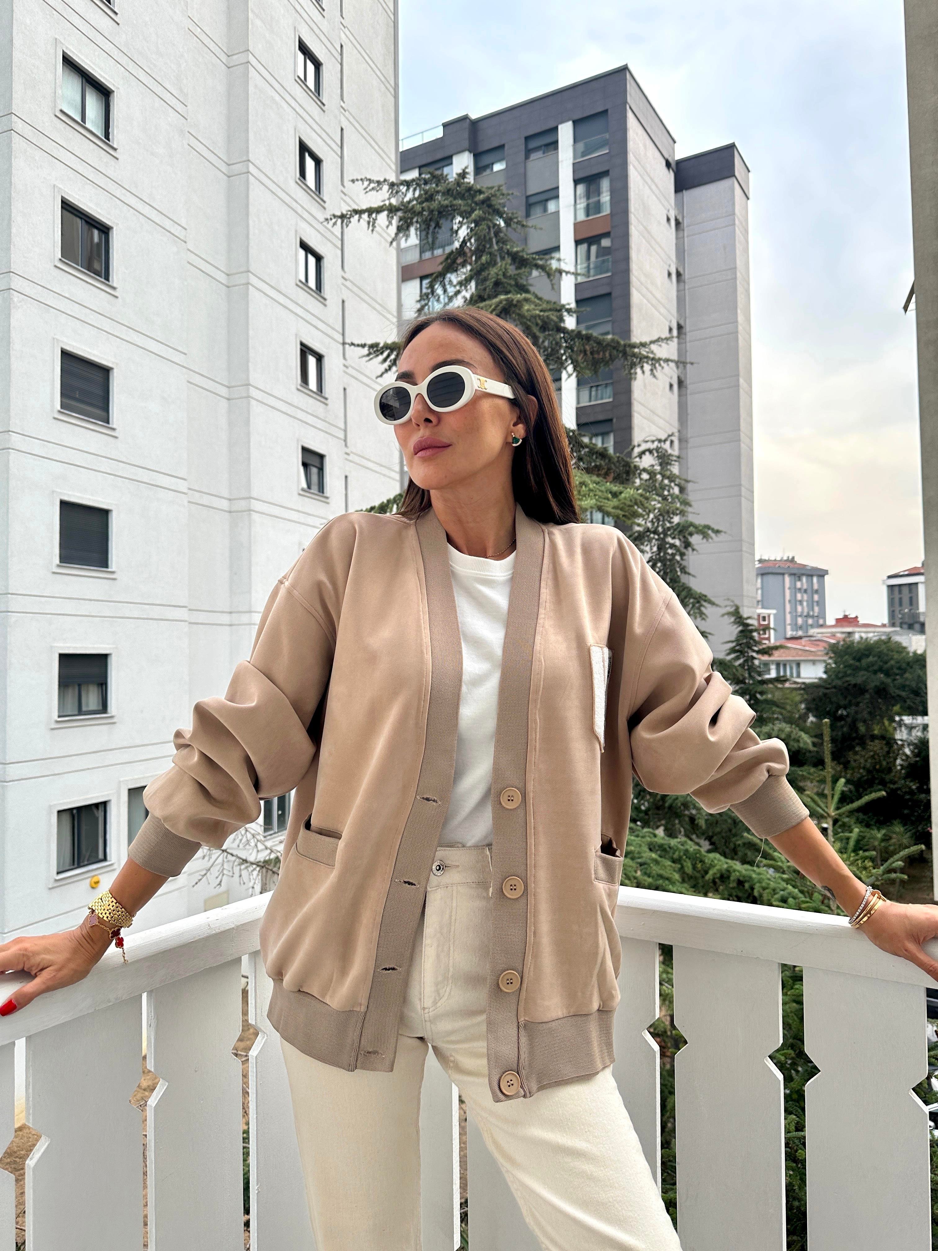 Bej Cepli Arma Hırka