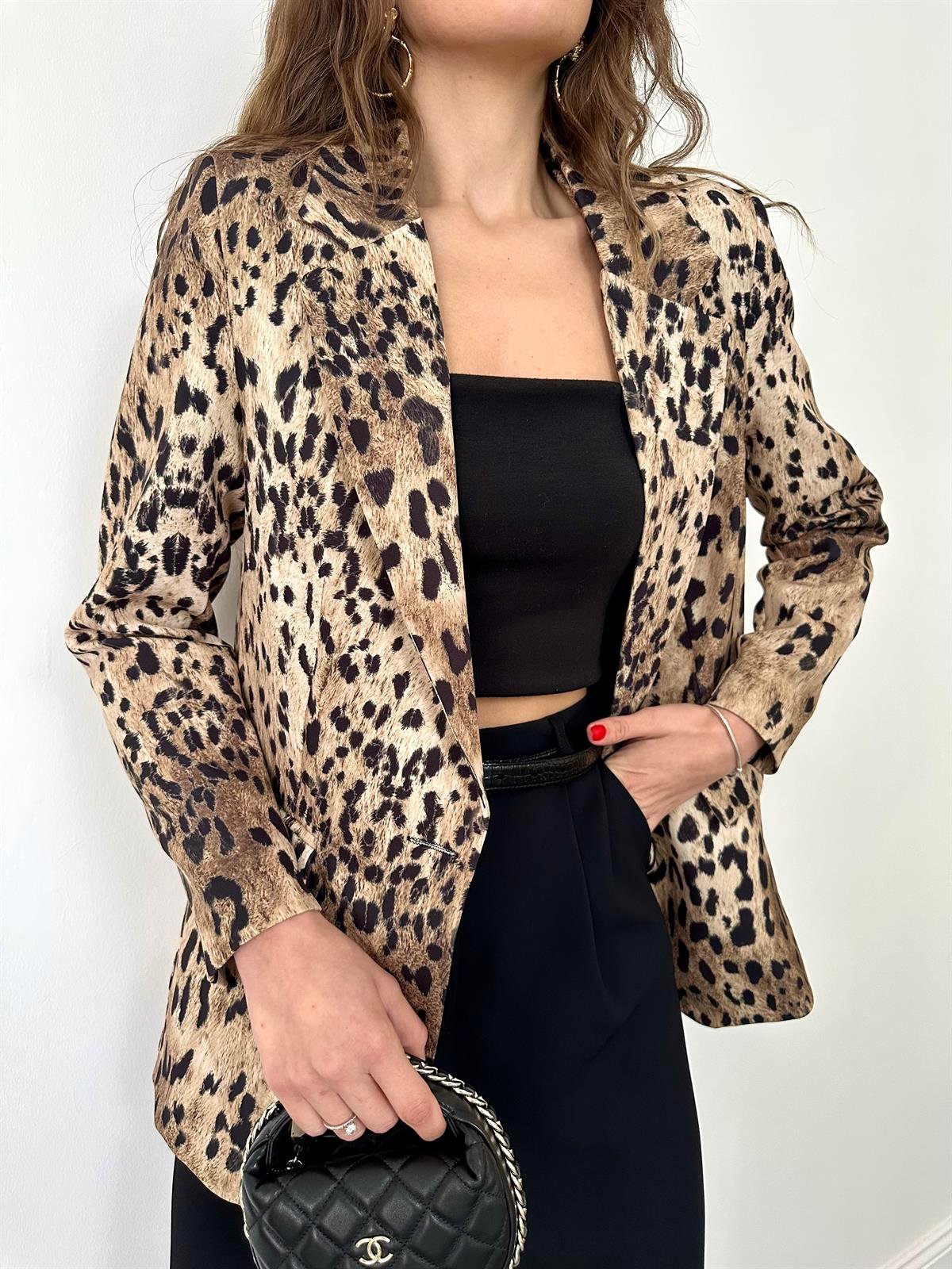 Bej Leopar Ceket