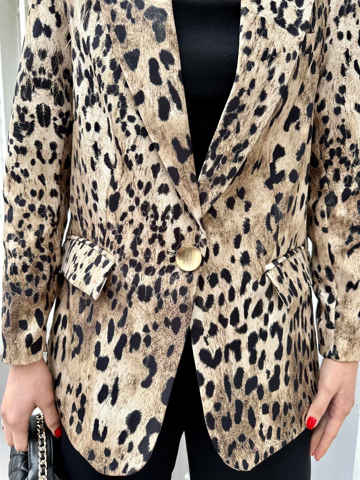 Bej Leopar Ceket