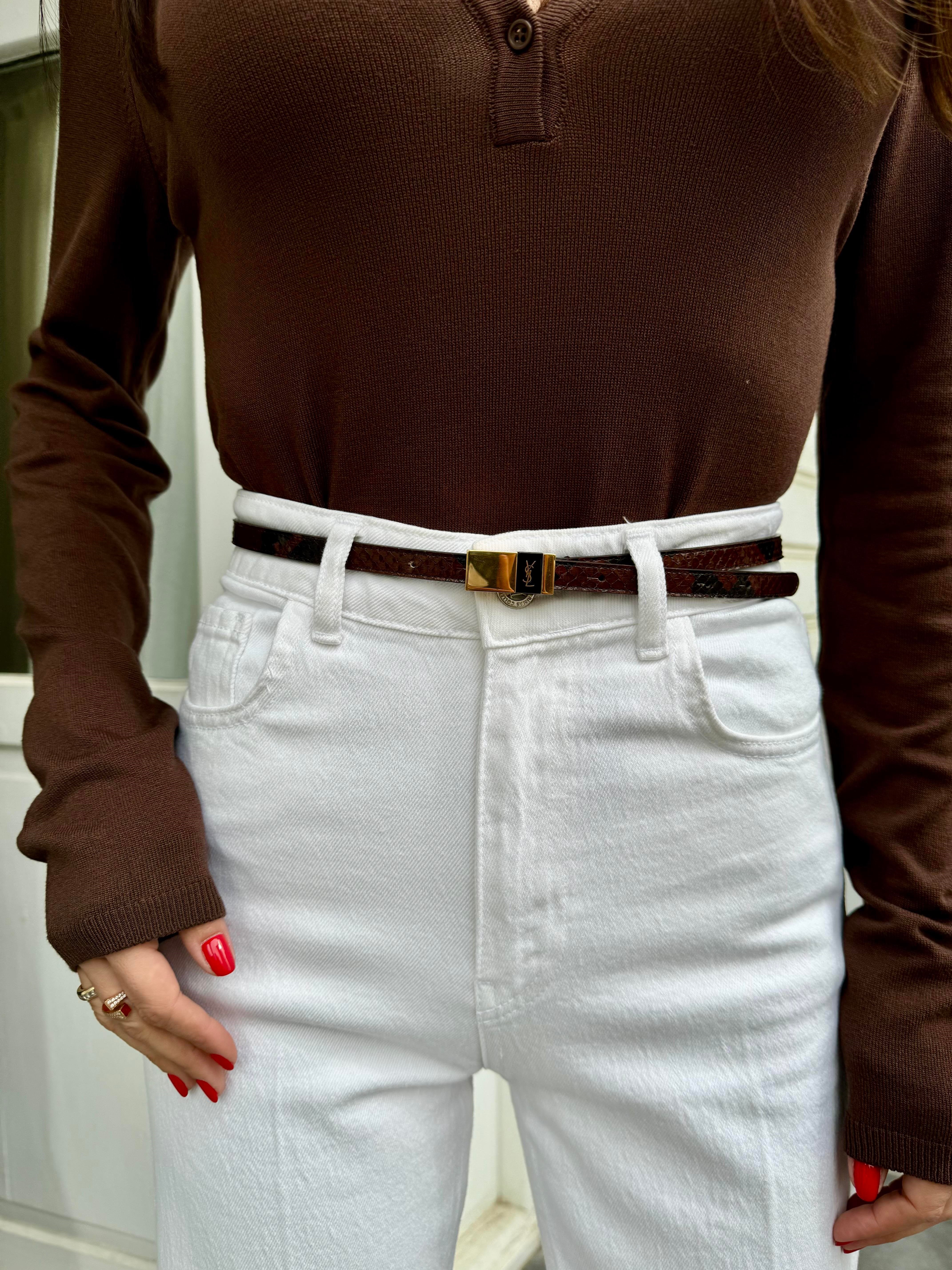 Beyaz Çizgi Ütü Straight Jean Pantolon
