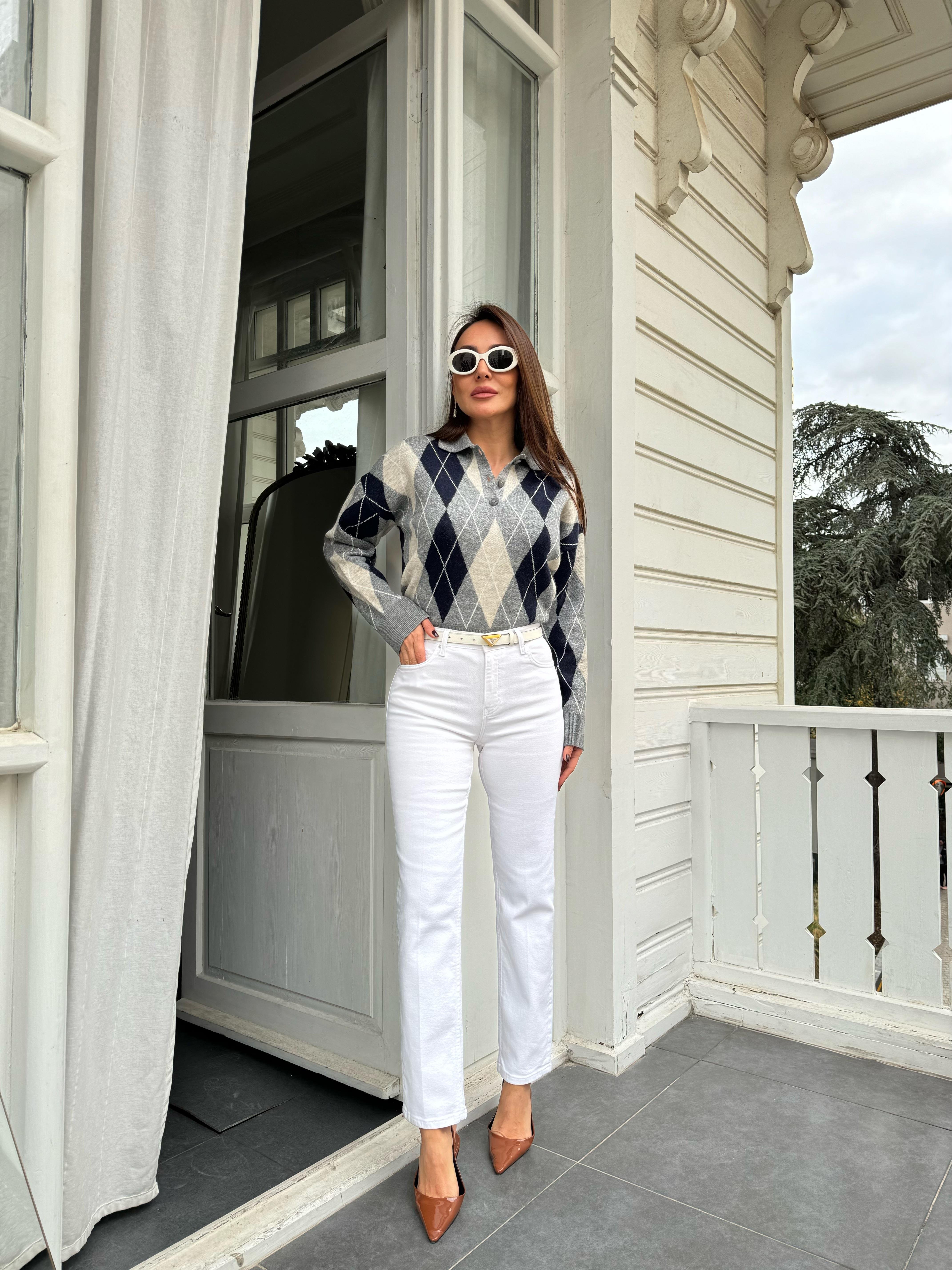 Beyaz Denim Pantolon