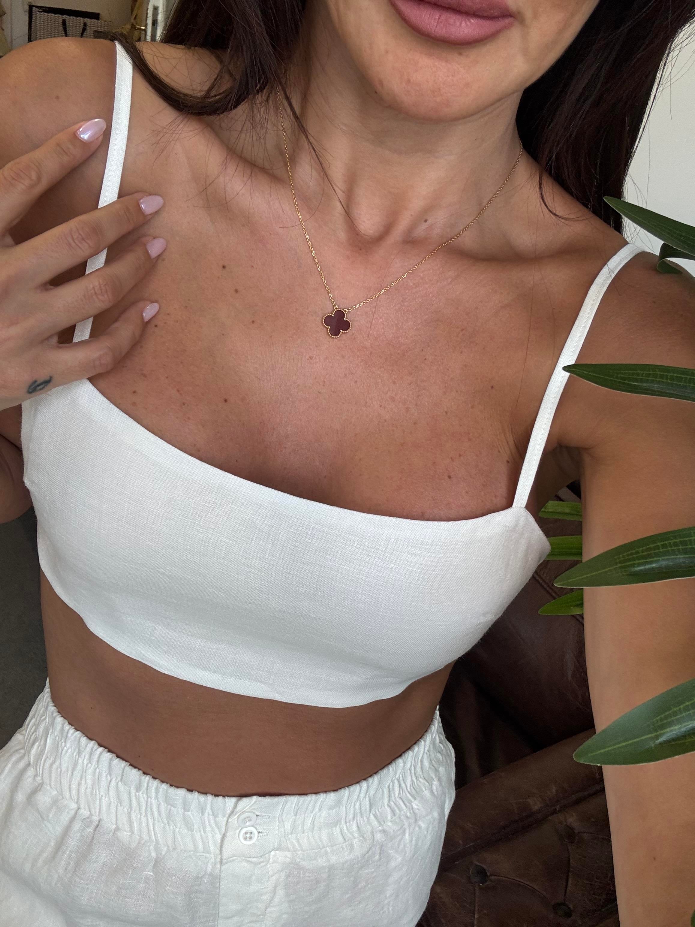 Beyaz İp Askılı Büstiyer