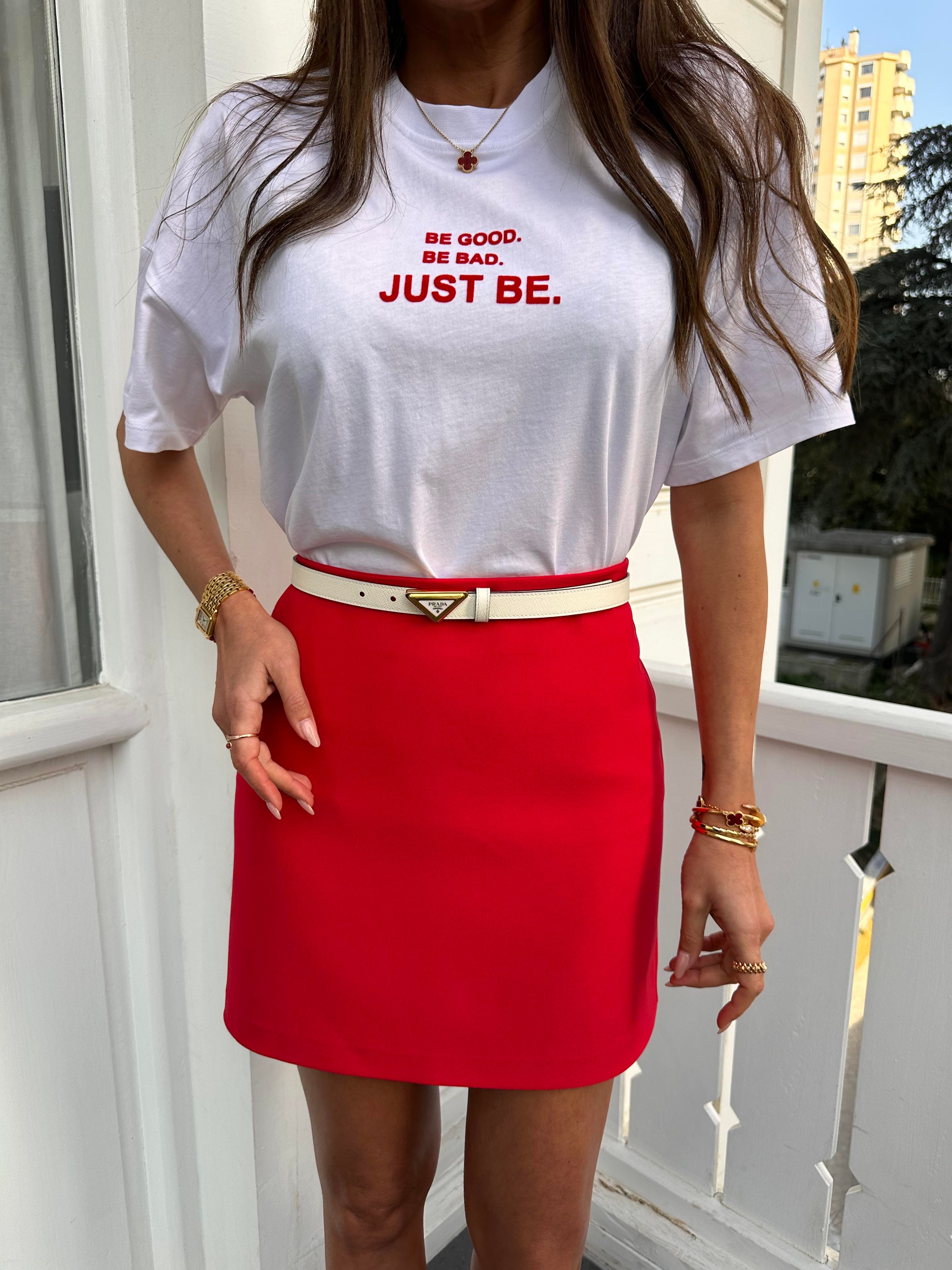 Beyaz Just Be Tshirt