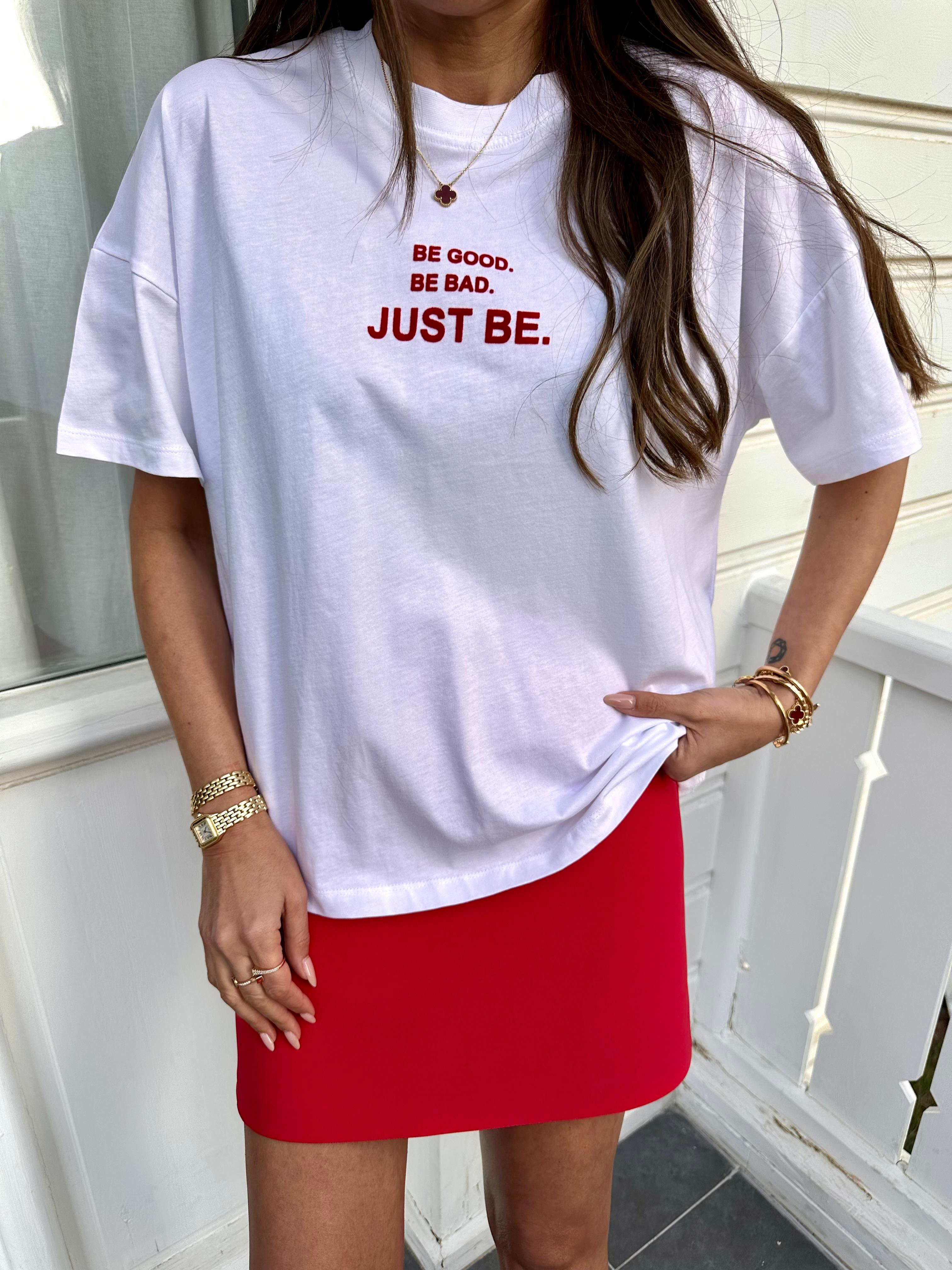 Beyaz Just Be Tshirt