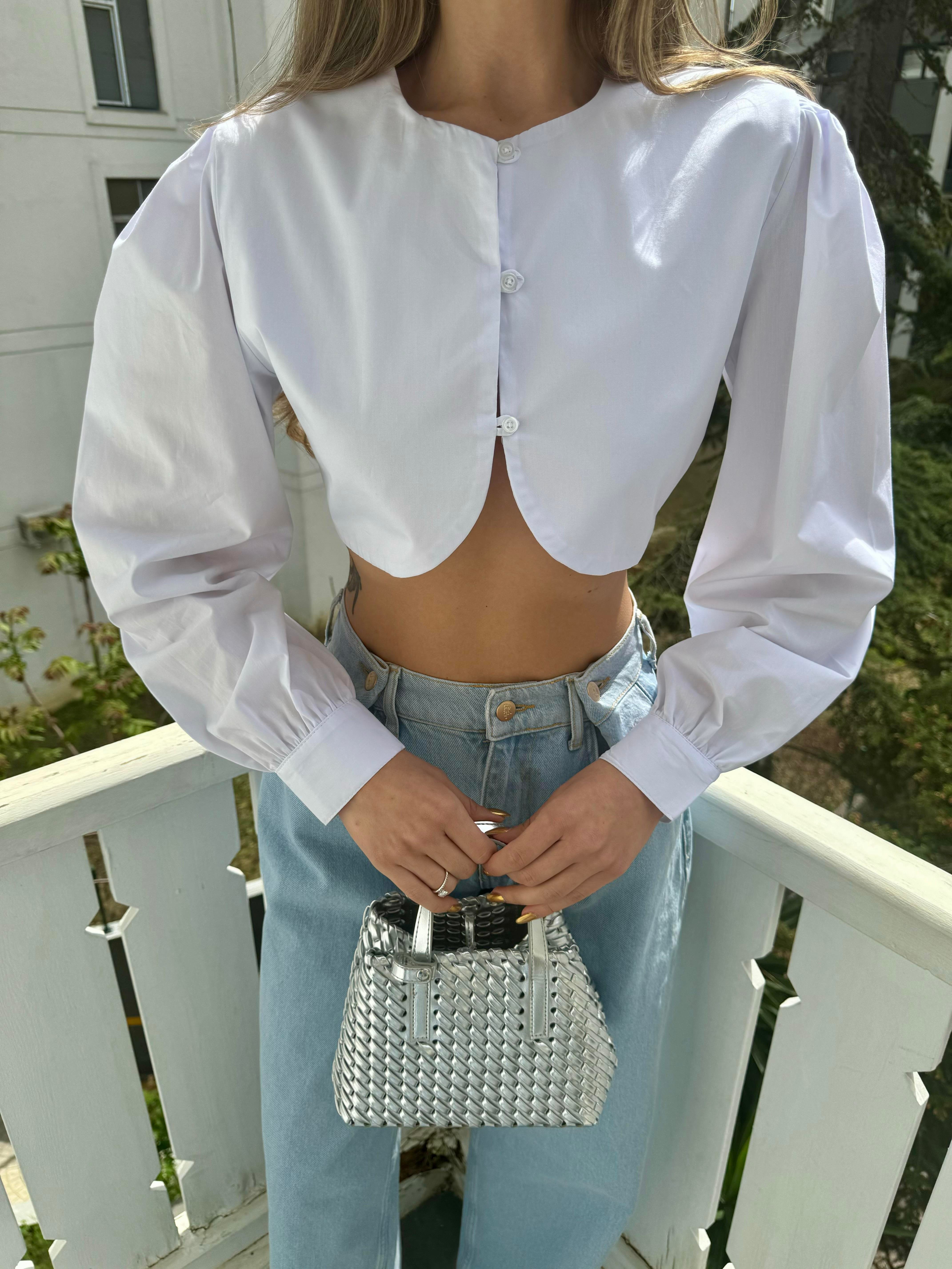 Beyaz Mini Gömlek