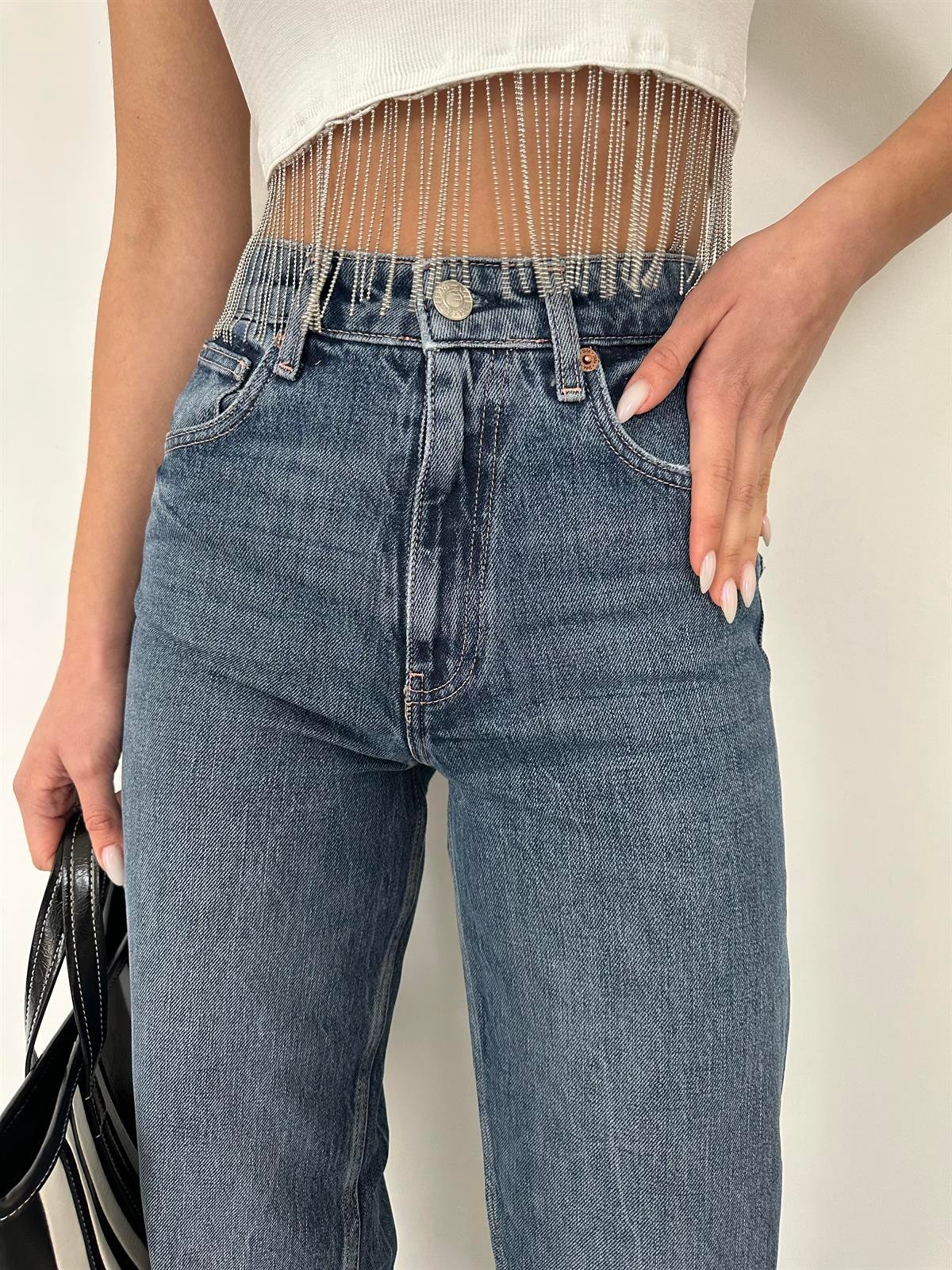 Beyaz  Triko Crop Kolsuz  Bluz