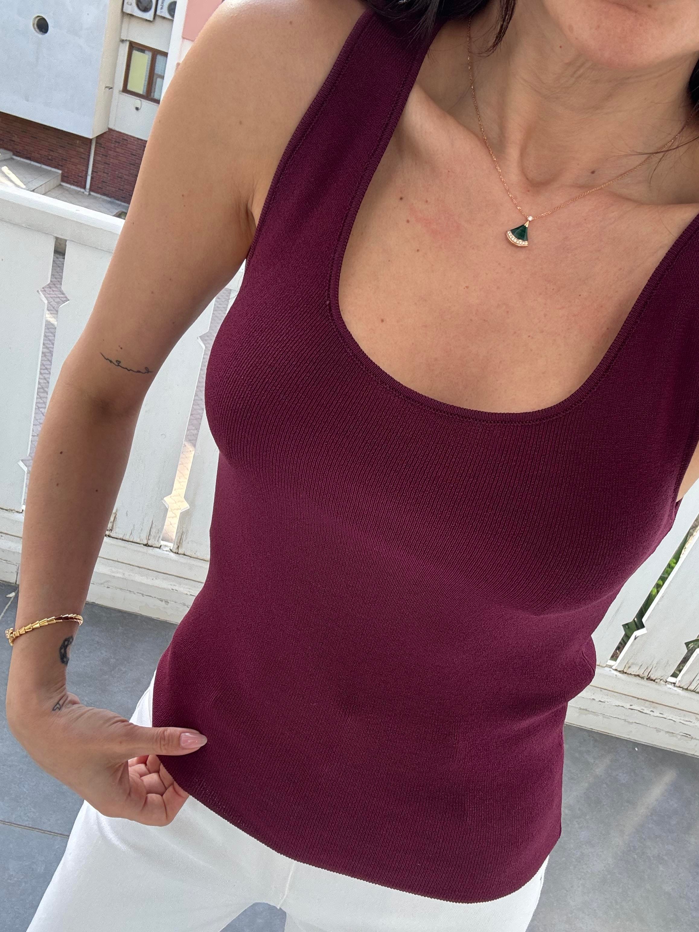 Bordo Basic Triko Bluz