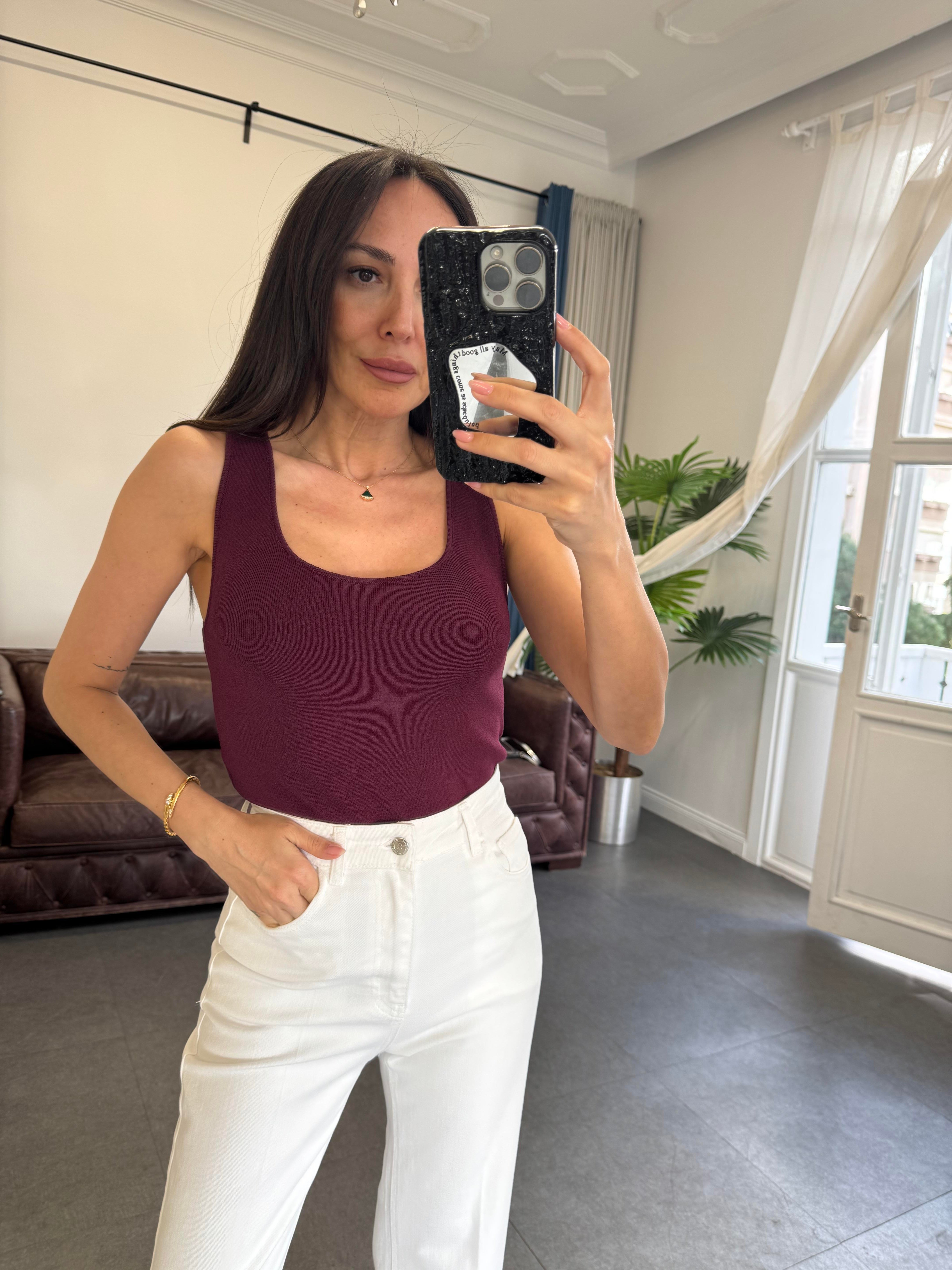 Bordo Basic Triko Bluz