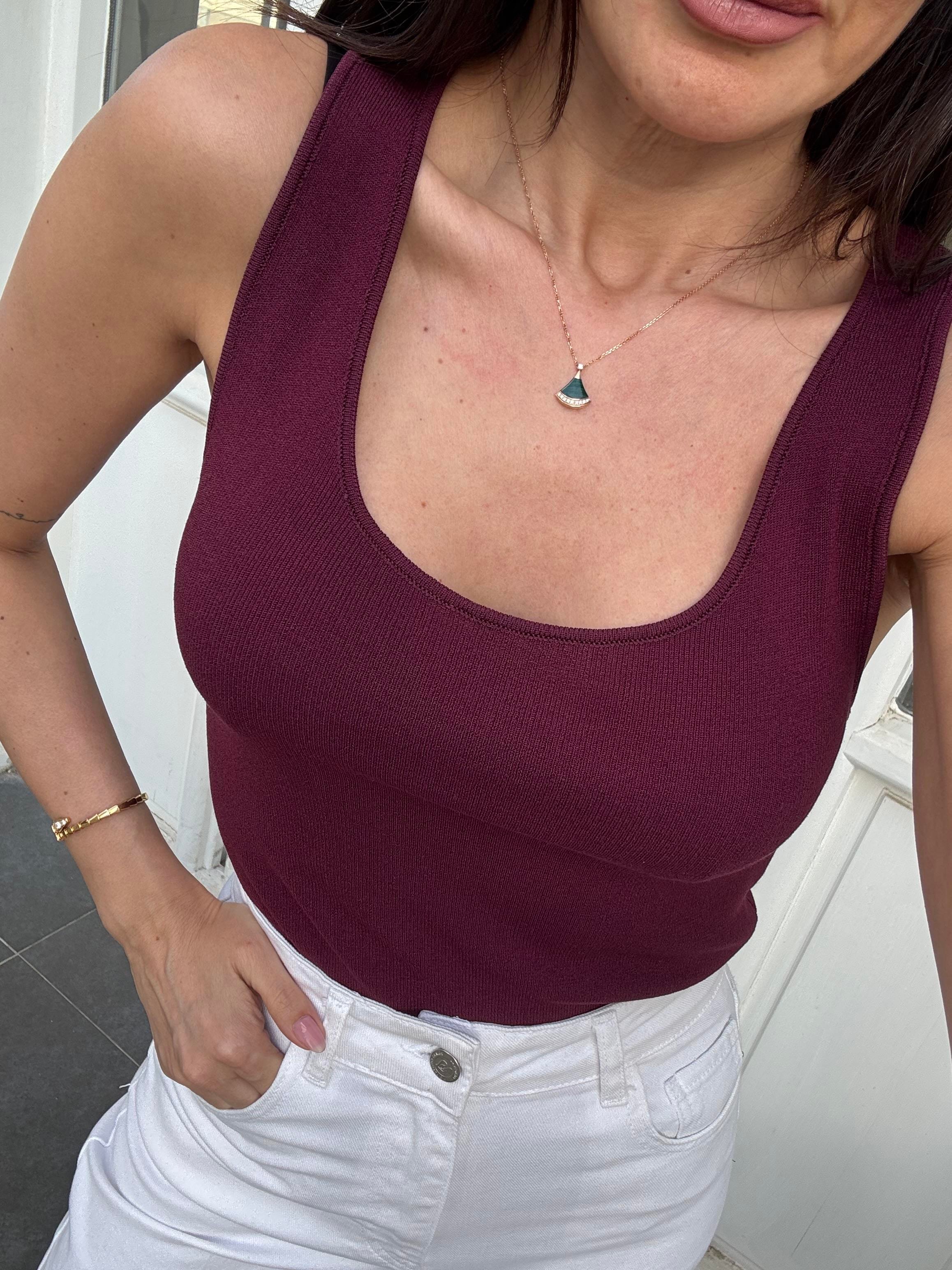 Bordo Basic Triko Bluz