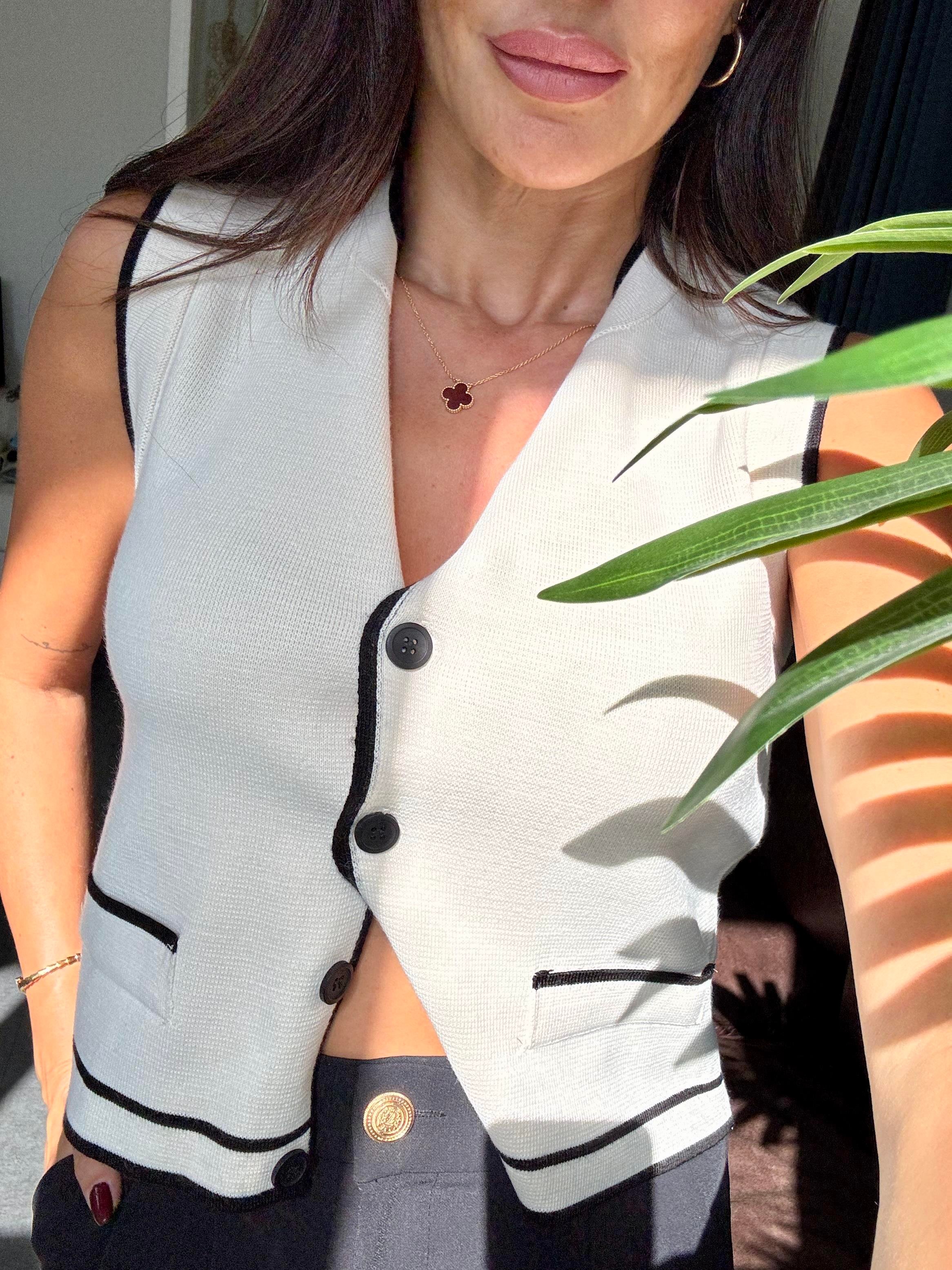 Ekru Milano Cepli Yelek