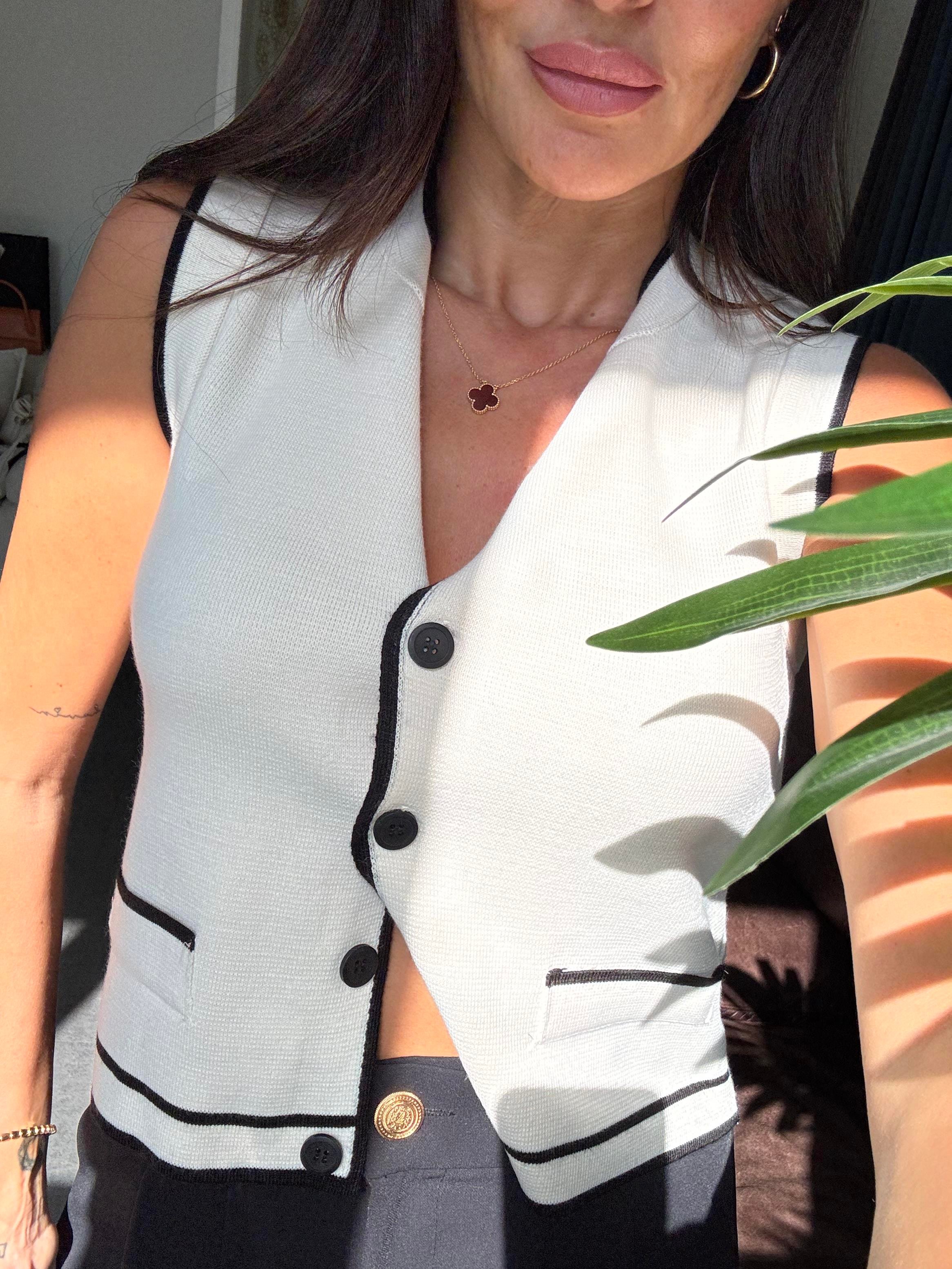 Ekru Milano Cepli Yelek