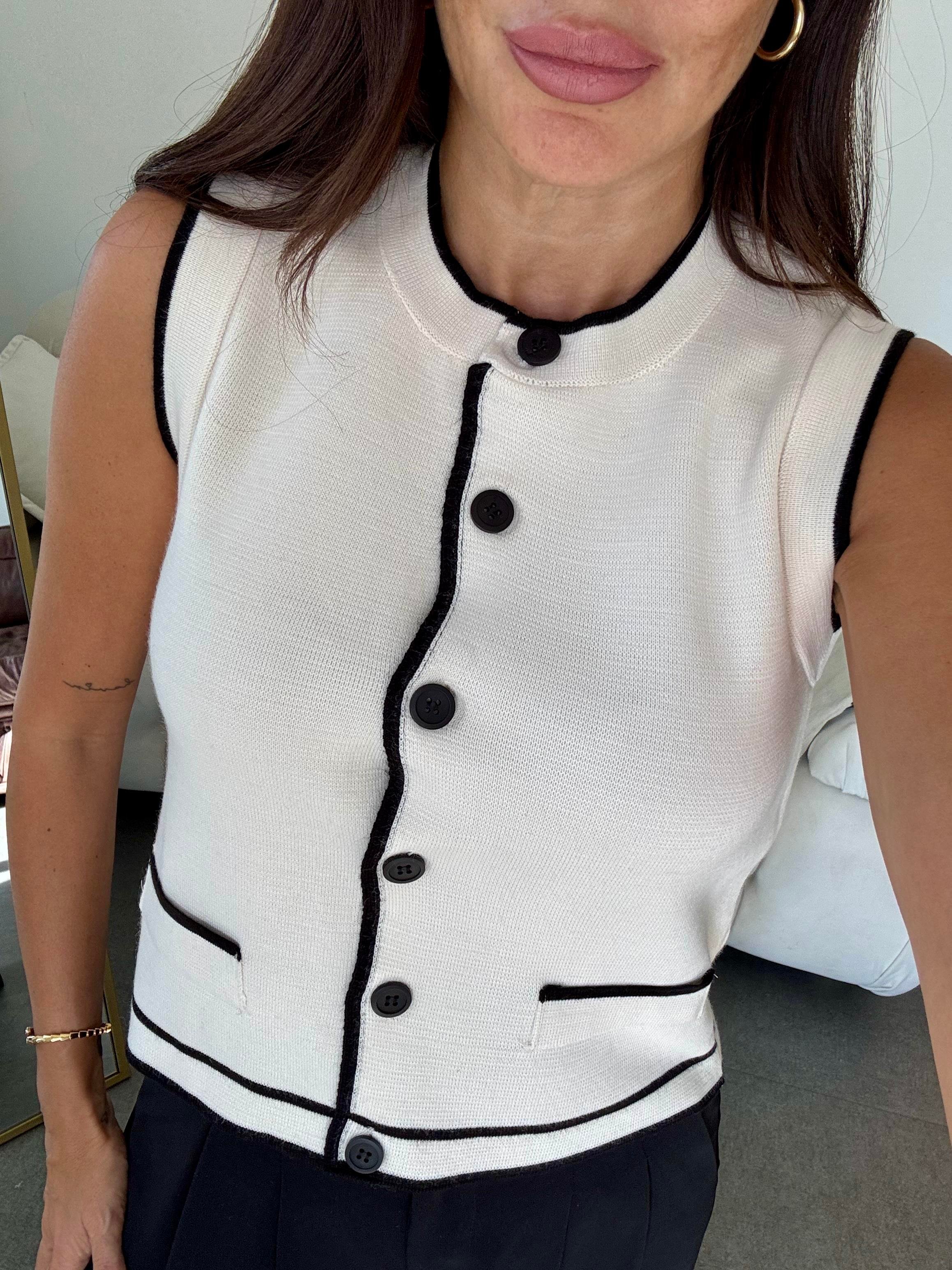 Ekru Milano Cepli Yelek