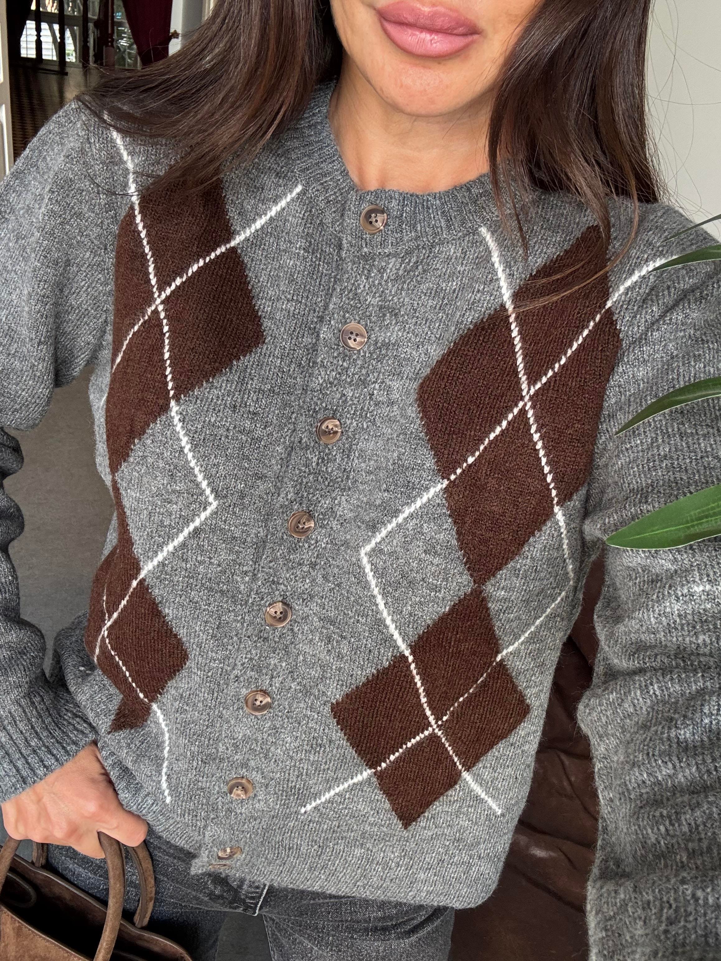 Füme Baklava Desen Hırka