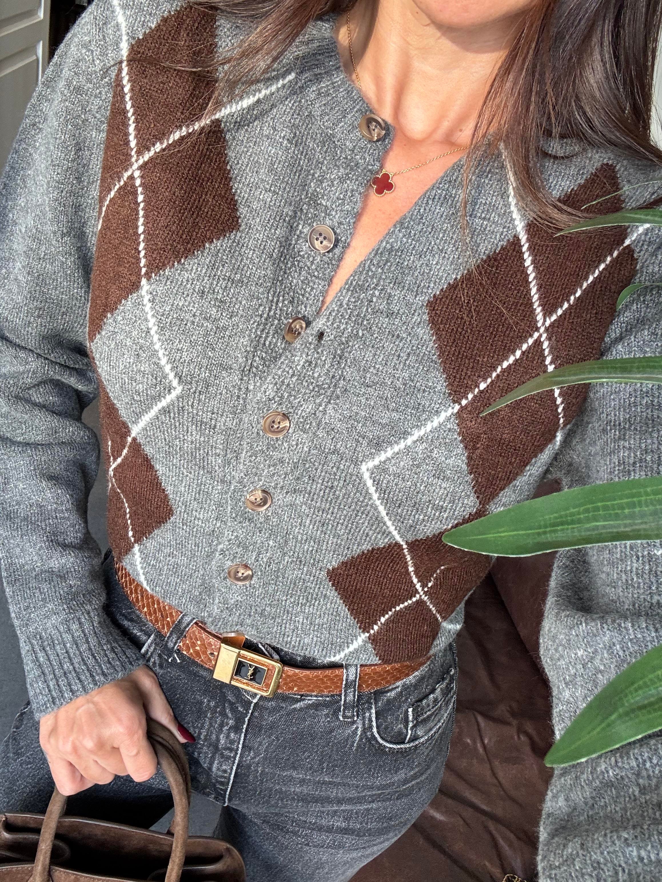 Füme Baklava Desen Hırka