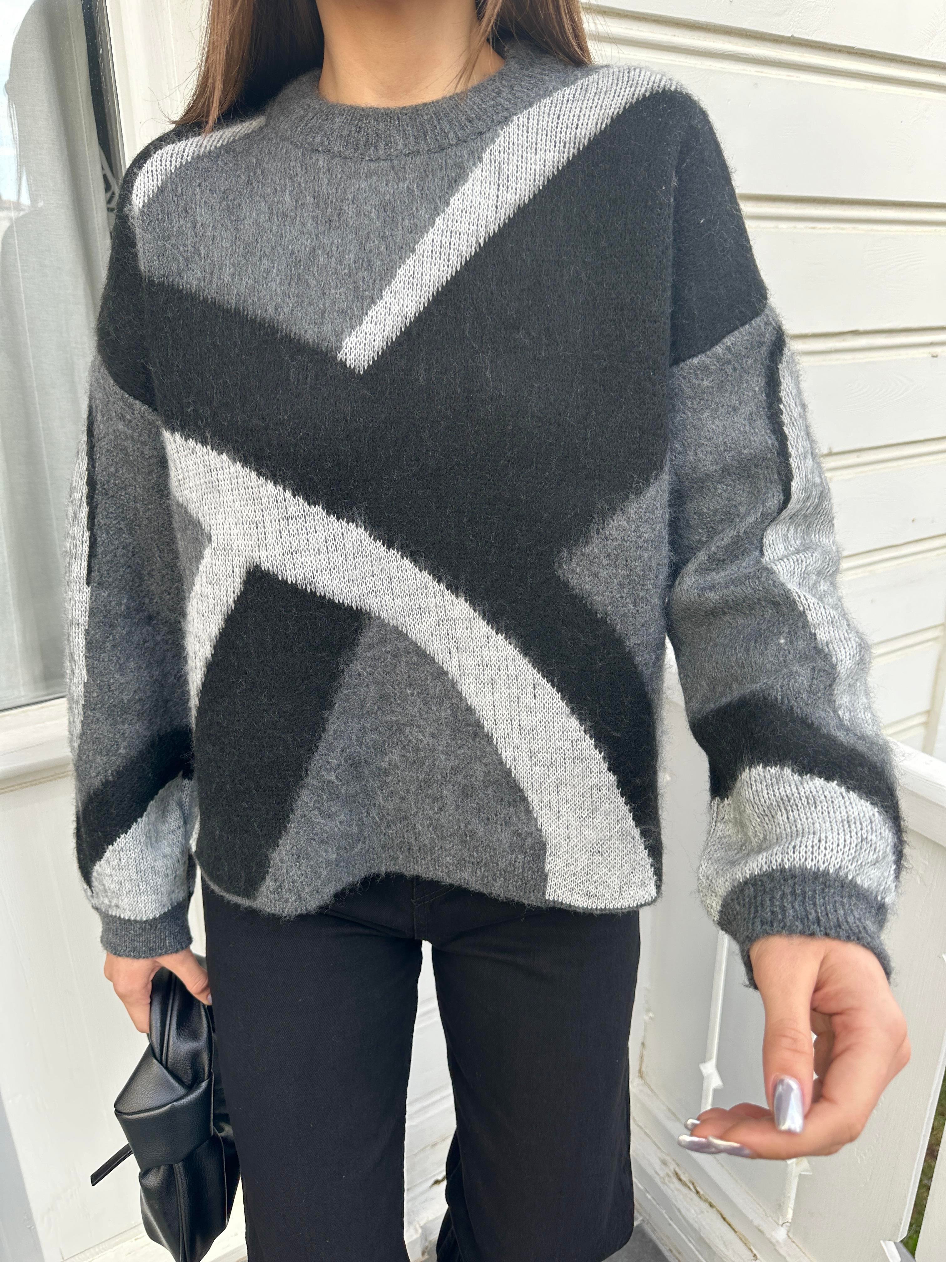 Füme Üç Renk Kazak