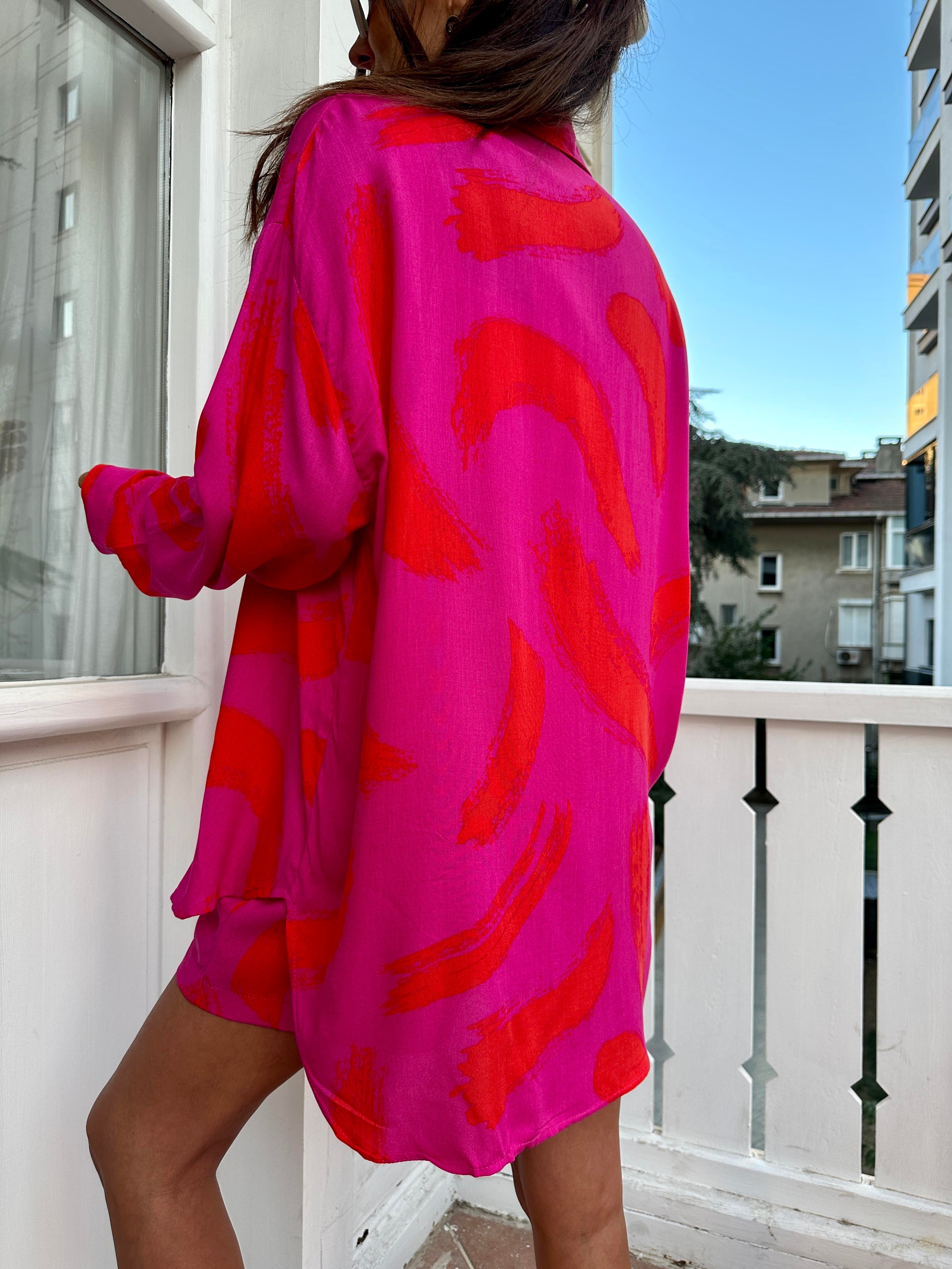 Fuşya Şortlu Kadın Takım