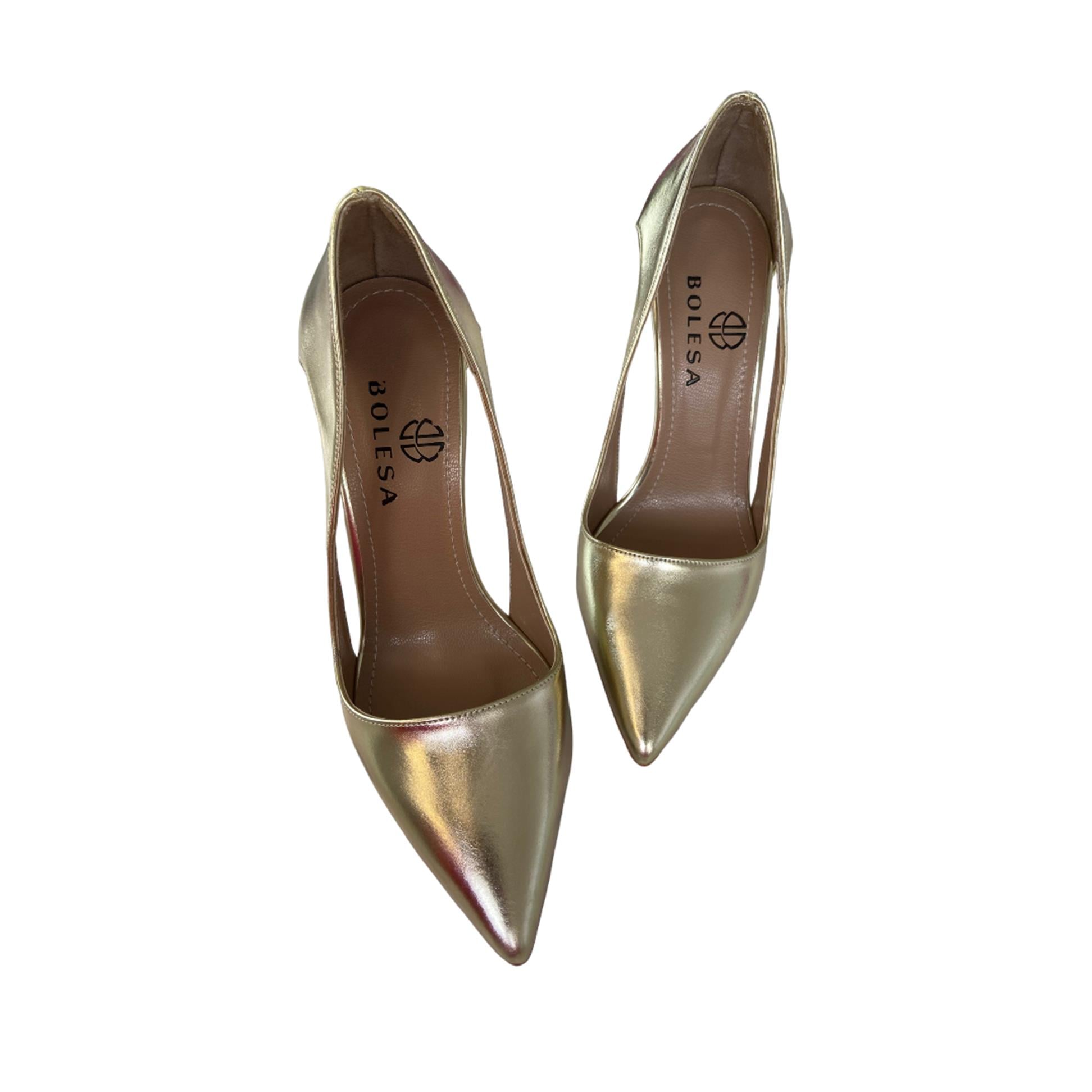 Gold  Pencere Detaylı Stiletto
