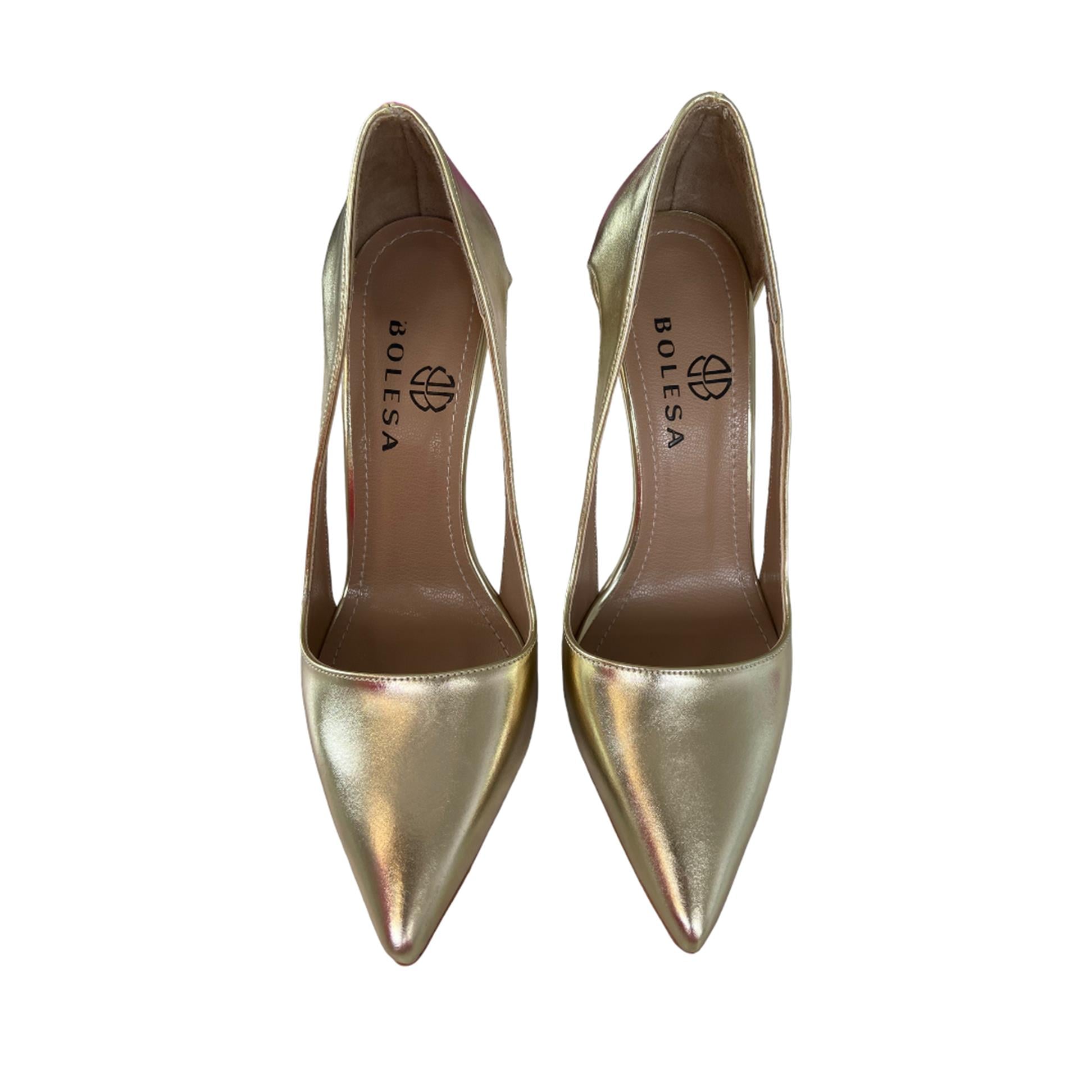 Gold  Pencere Detaylı Stiletto
